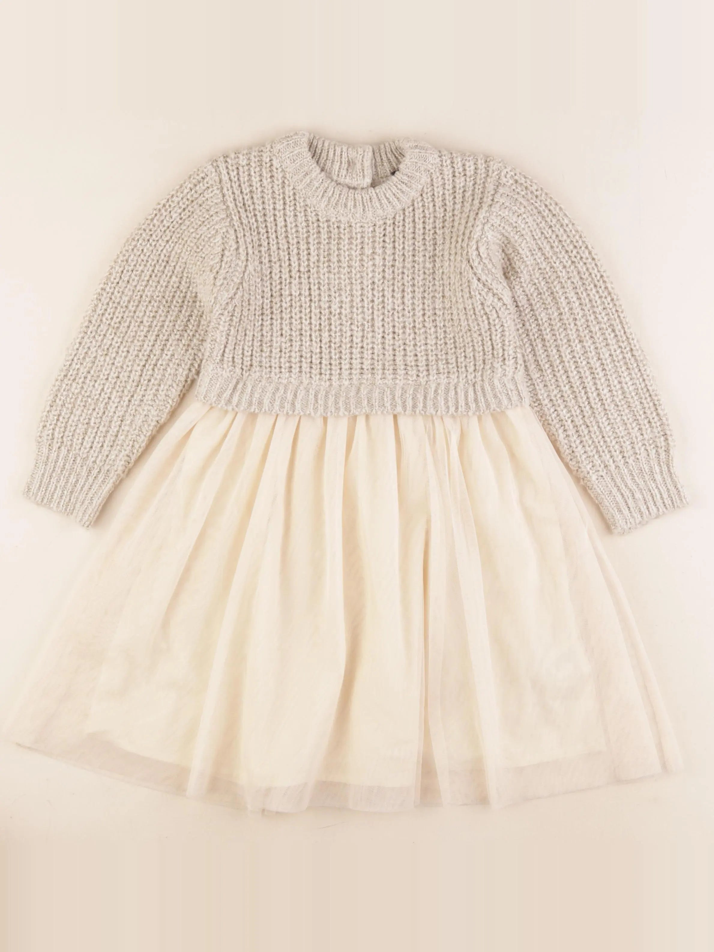 Monoprix - robe beige - 4 ans