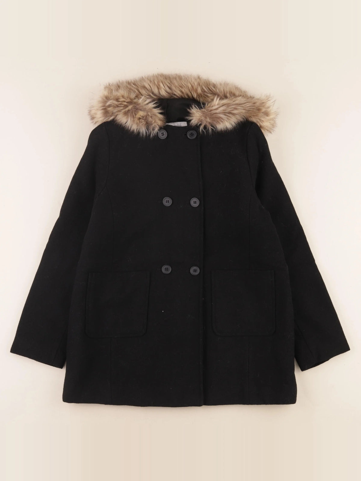 Vertbaudet - manteau noir - 10 ans