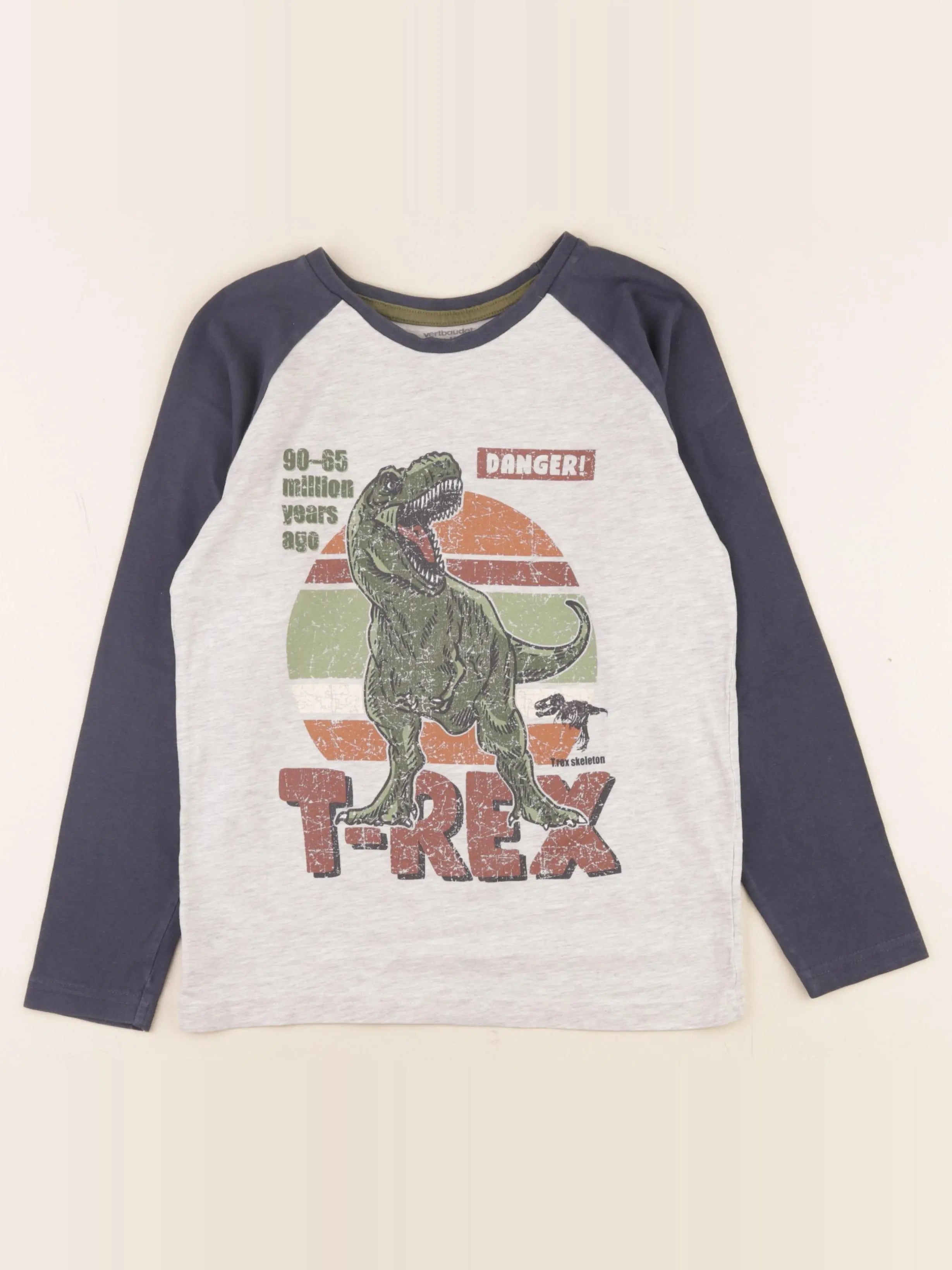 Vertbaudet - tee-shirt bleu, gris - 10 ans