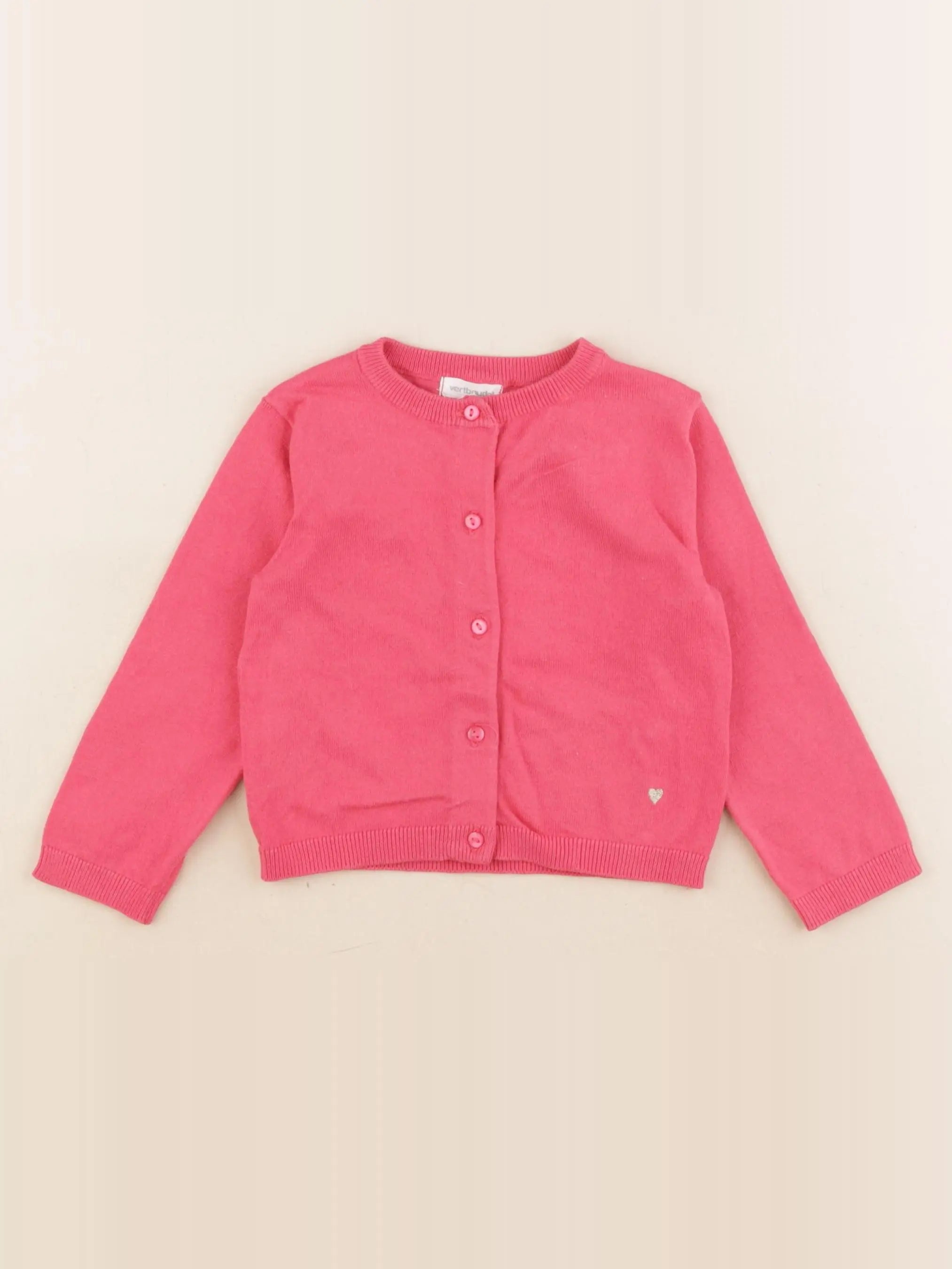 Vertbaudet - gilet rose - 2 ans