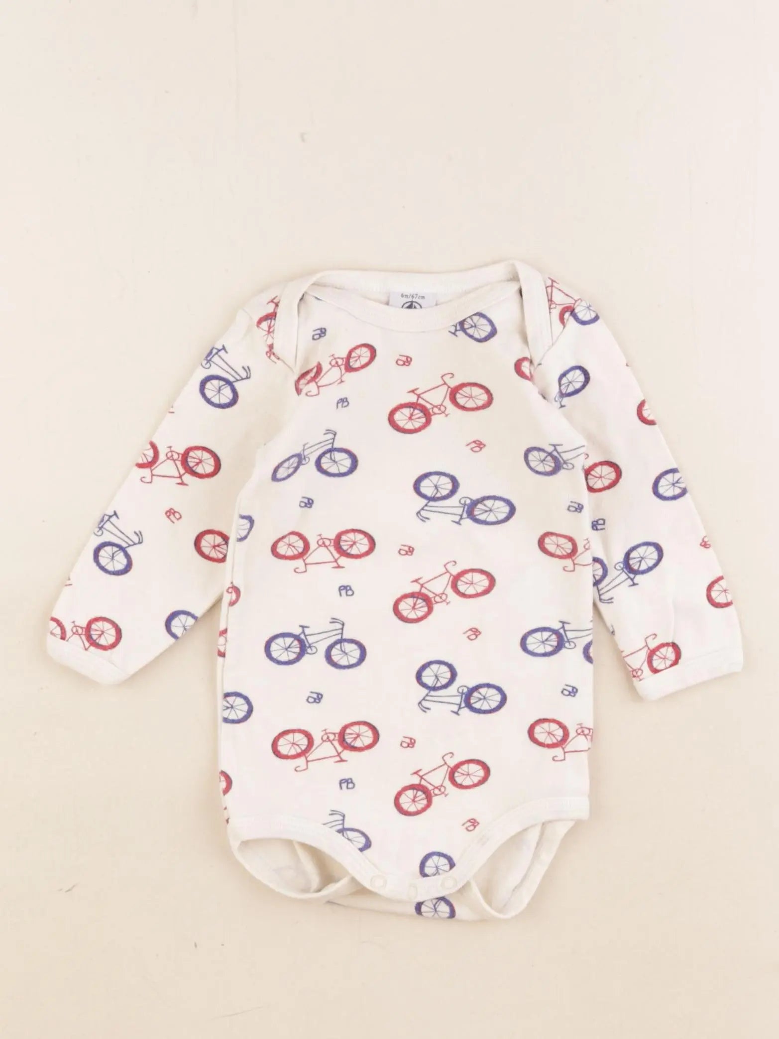 Petit Bateau - body beige - 6 mois