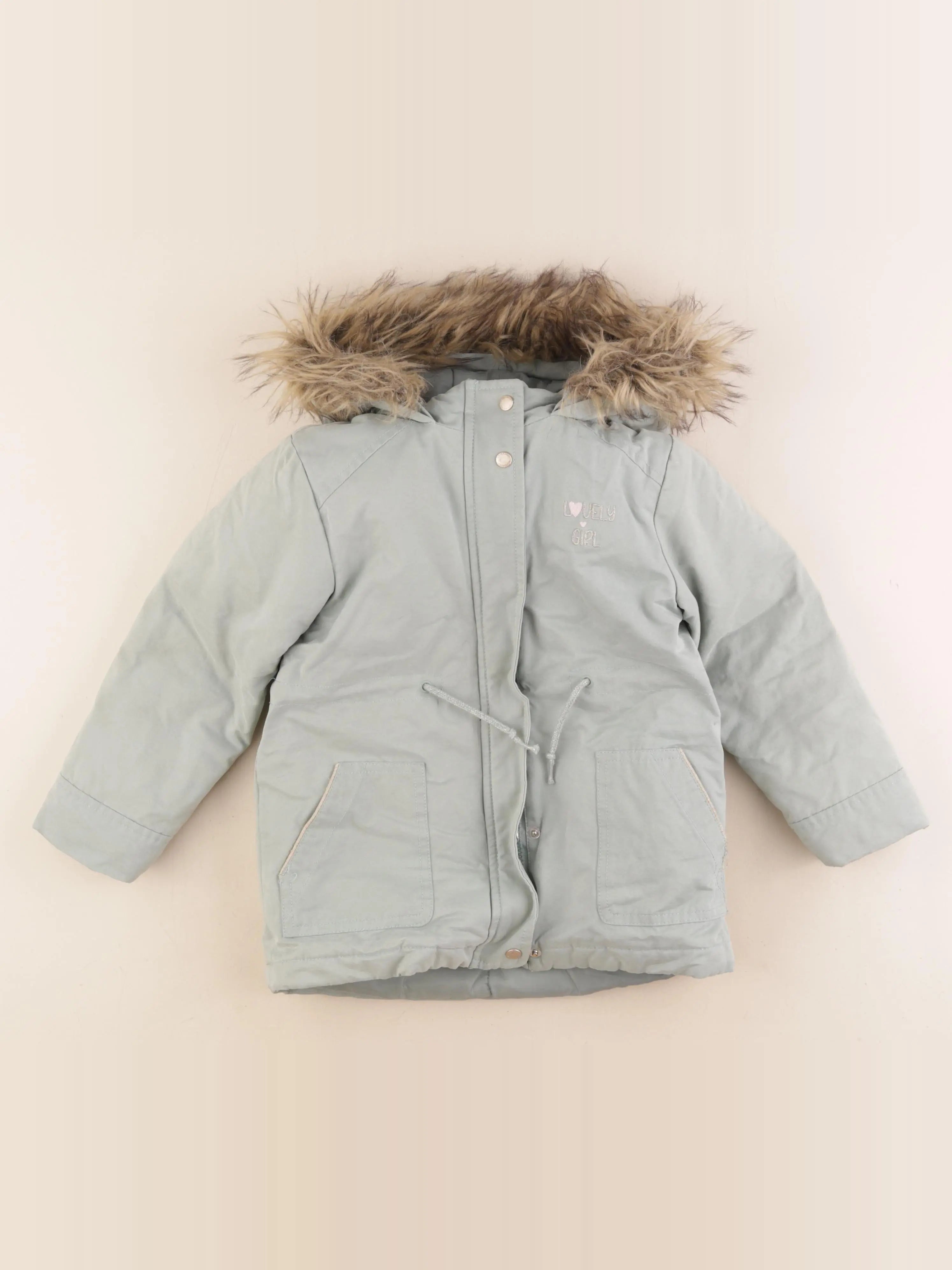 Vertbaudet - parka doublure amovible vert - 5 ans