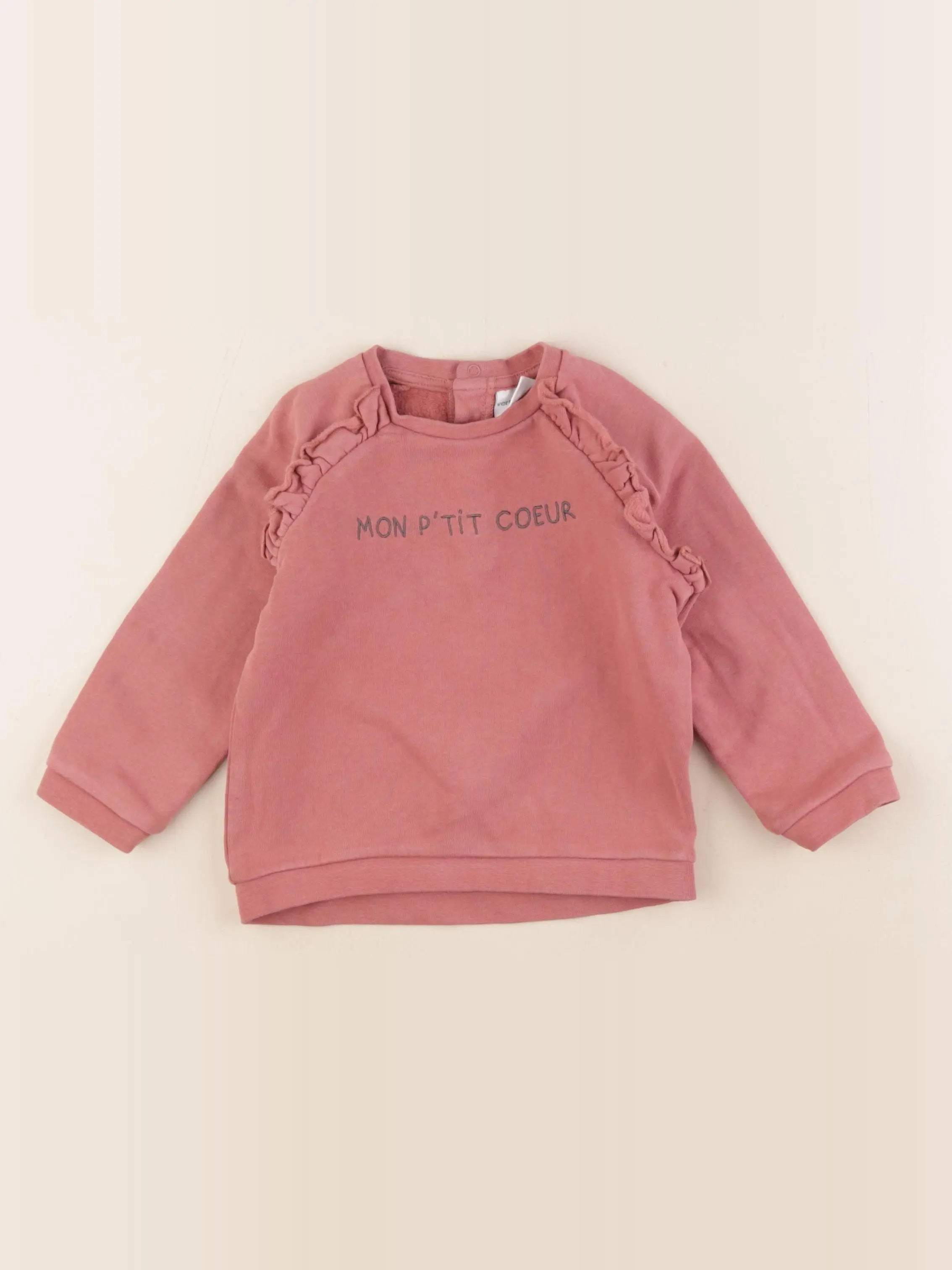 Vertbaudet - sweat rose - 2 ans