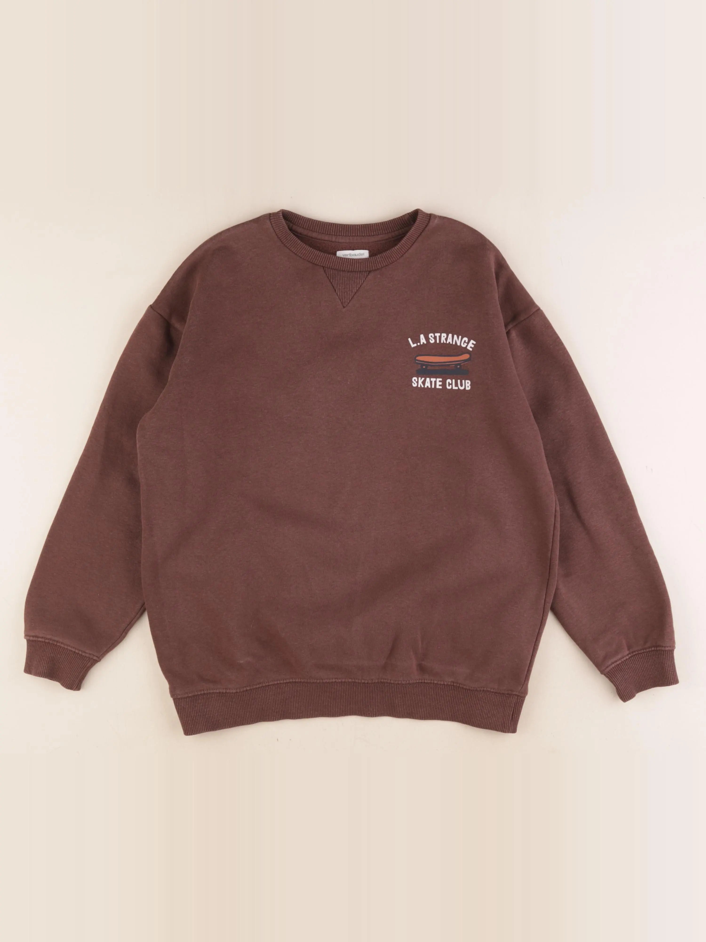 Vertbaudet - sweat marron - 10 ans