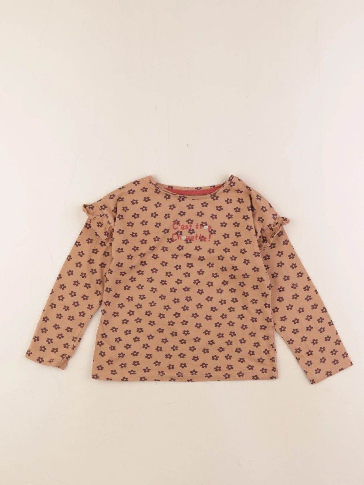 Vertbaudet - tee-shirt marron - 4 ans
