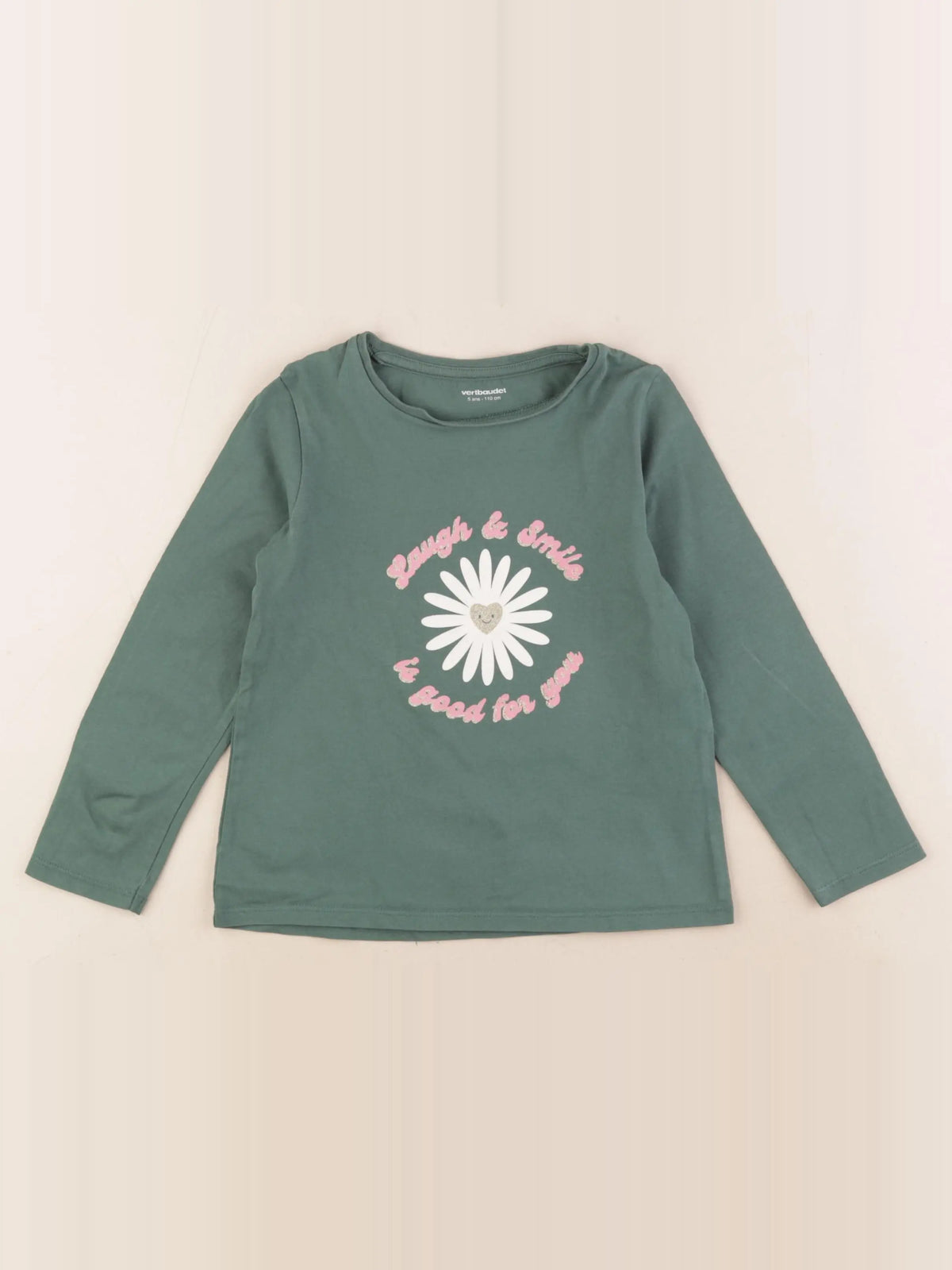 Vertbaudet - tee-shirt vert - 5 ans
