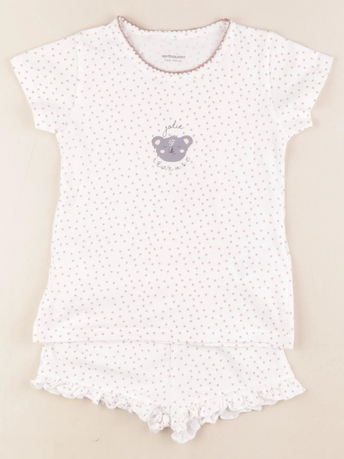 Vertbaudet - pyjama coton blanc - 4 ans