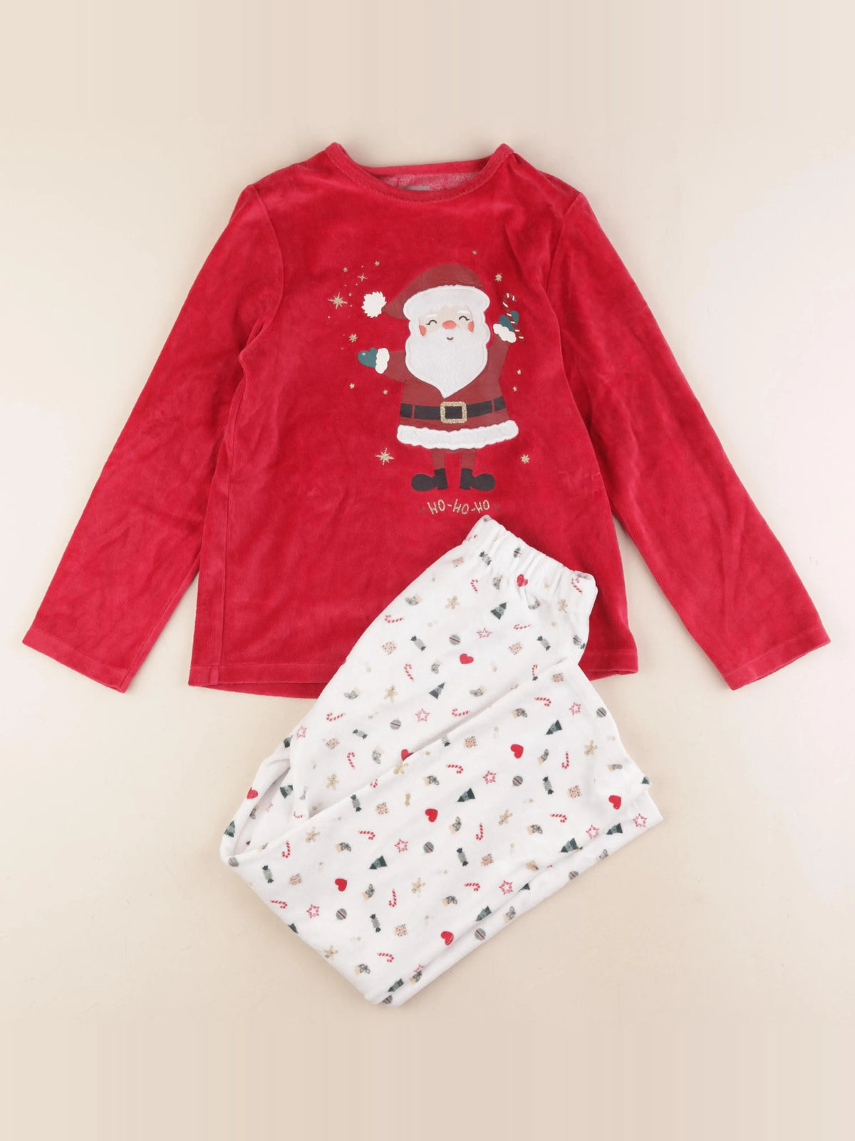 Vertbaudet - pyjama velours rouge - 10 ans