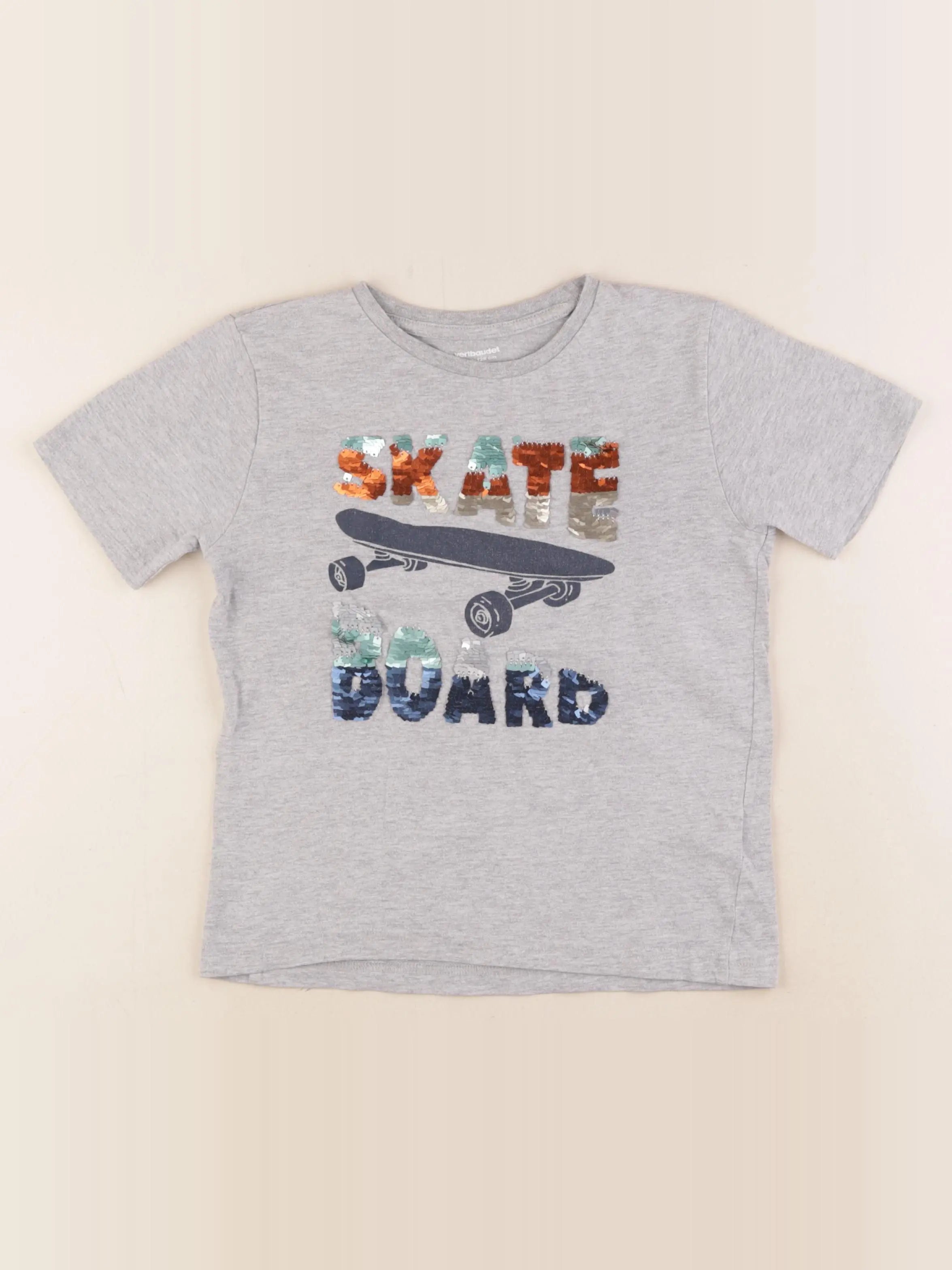 Vertbaudet - tee-shirt gris - 8 ans