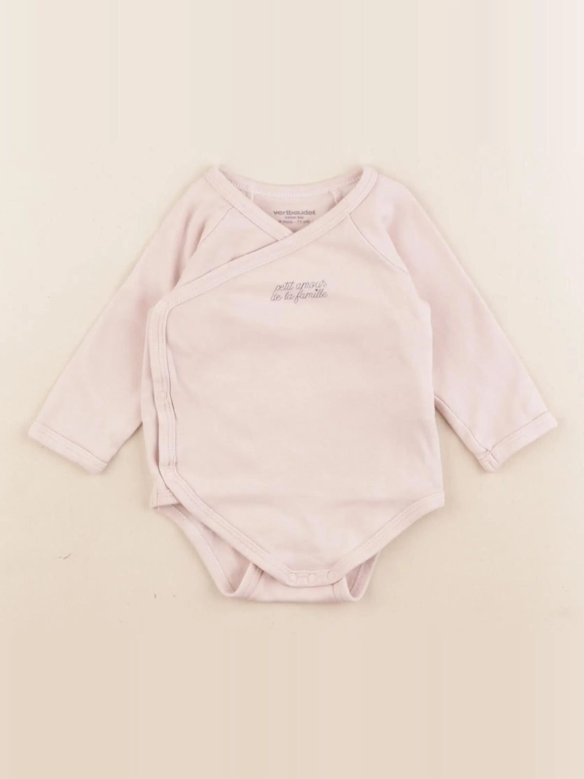 Vertbaudet - body rose - 9 mois