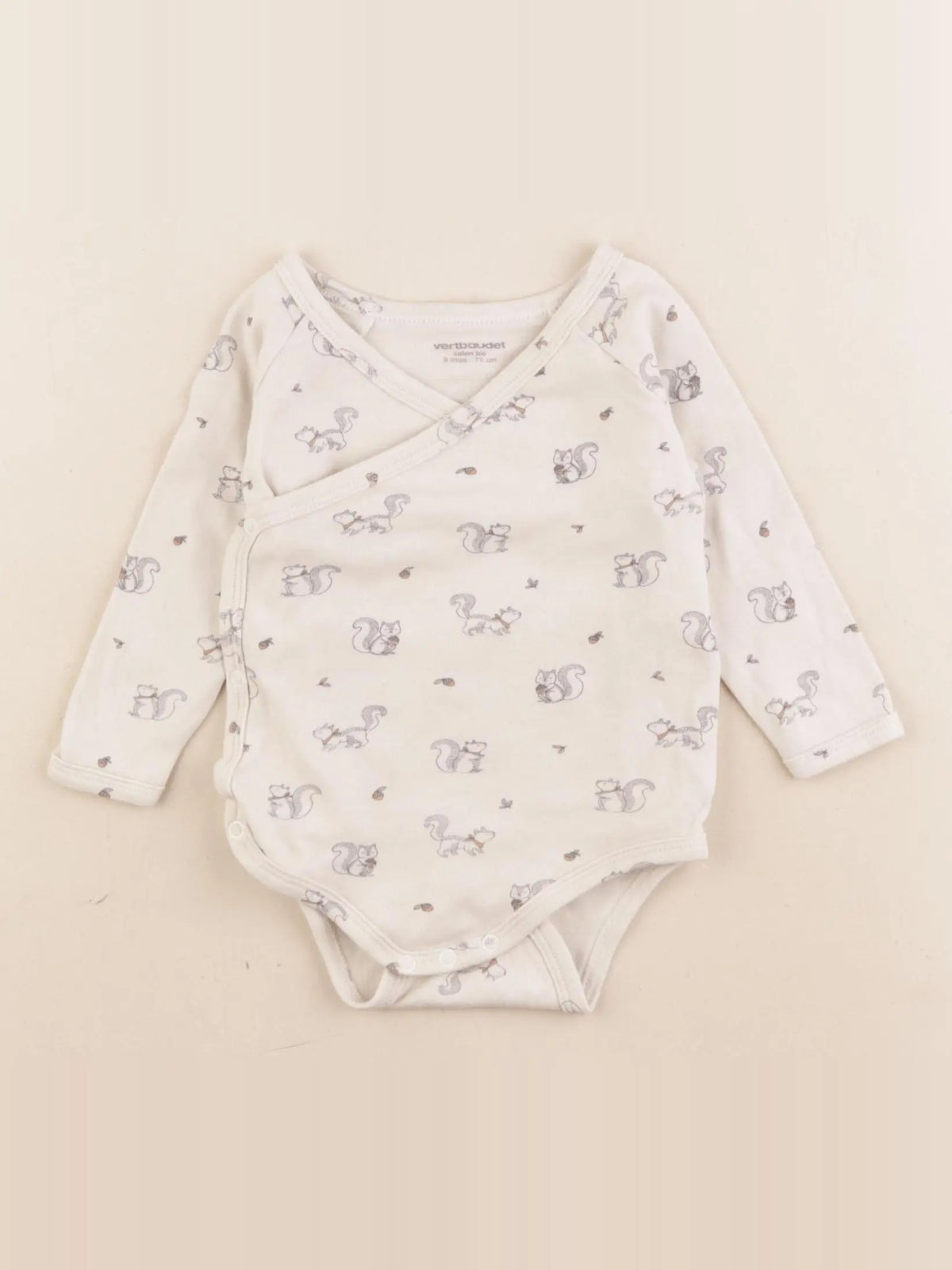 Vertbaudet - body marron - 9 mois