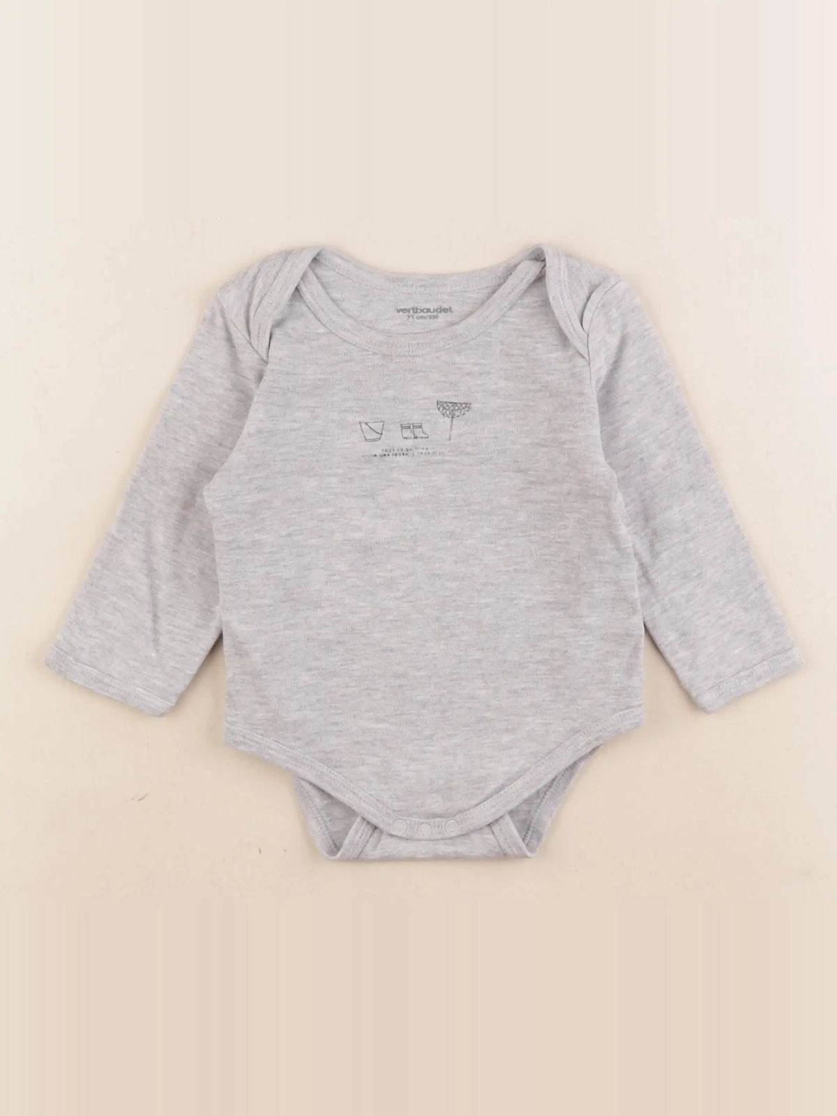 Vertbaudet - body gris - 9 mois