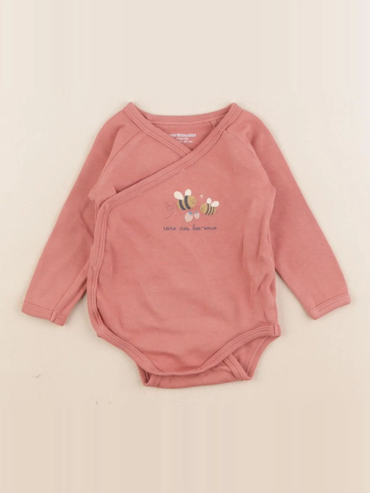 Vertbaudet - body rose - 6 mois
