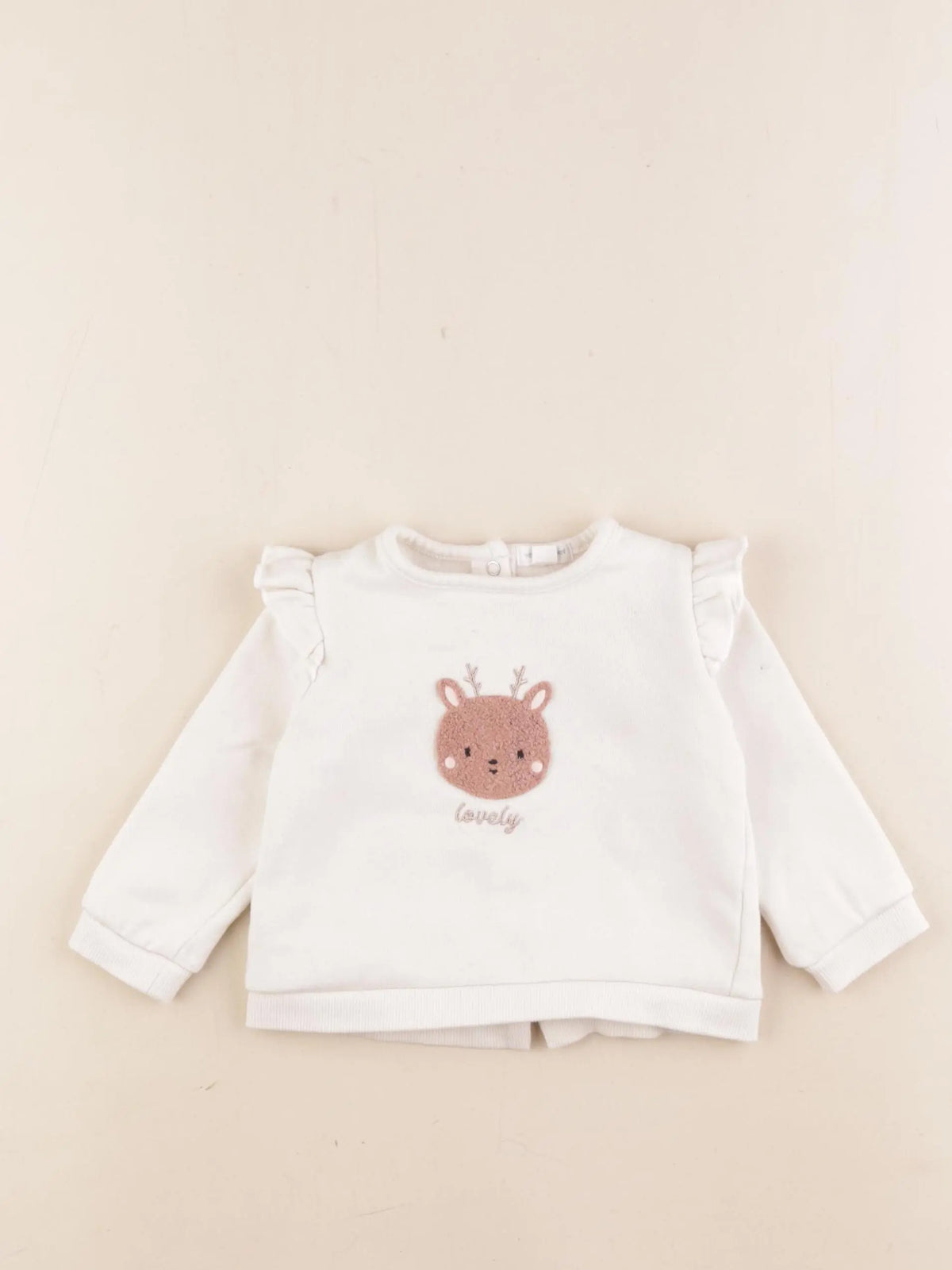 Vertbaudet - sweat beige - 6 mois