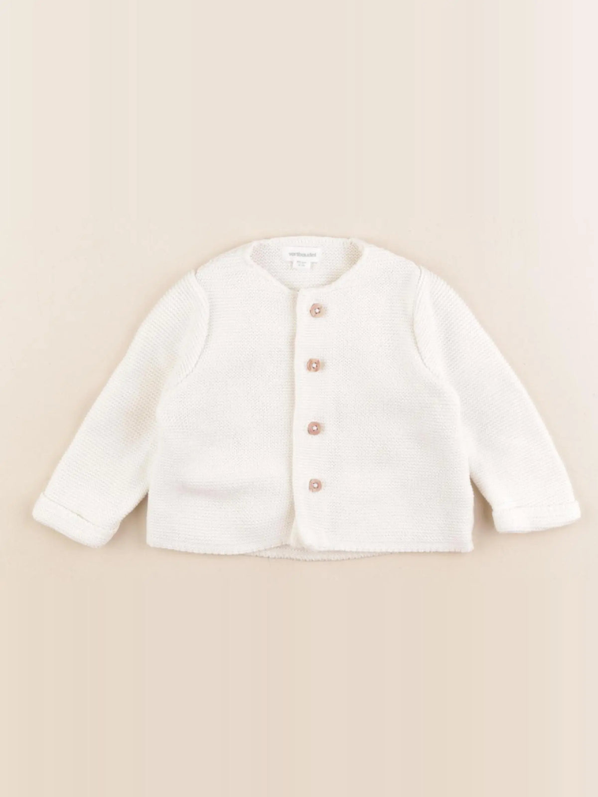 Vertbaudet - gilet beige - 3 mois