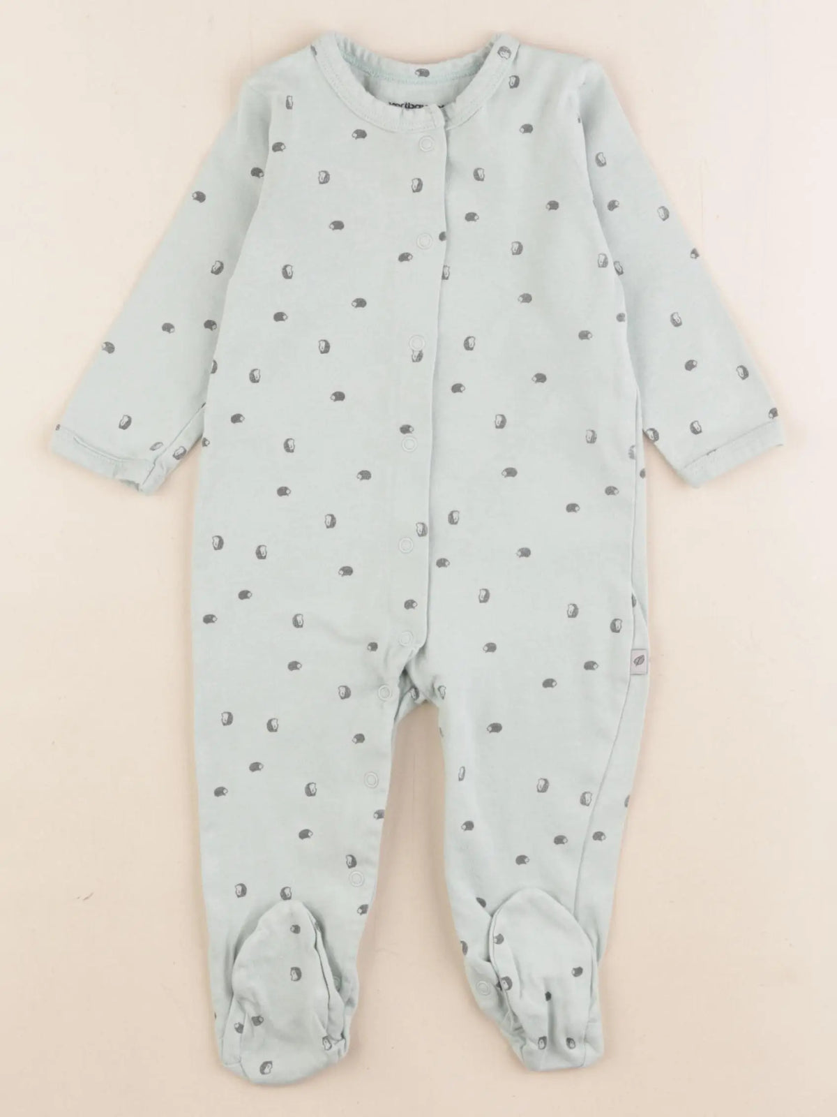 Vertbaudet - pyjama coton vert - 9 mois