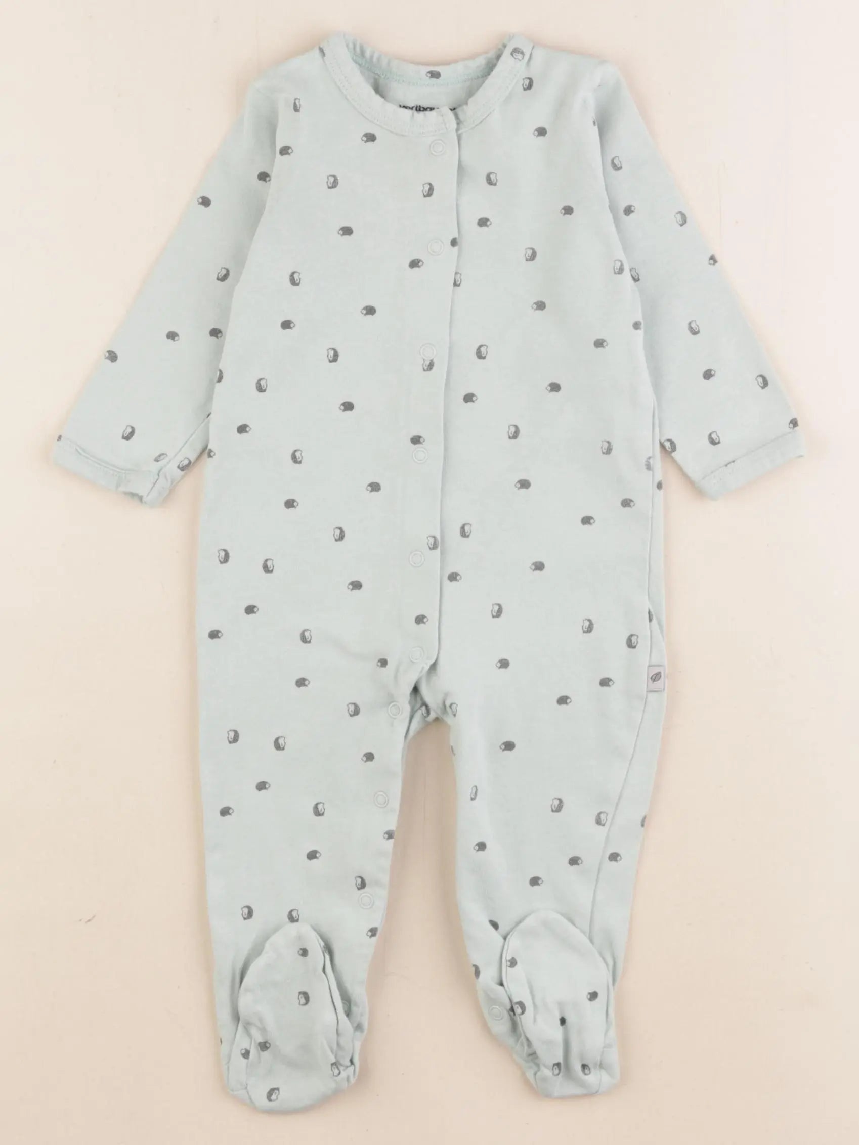 Vertbaudet - pyjama coton vert - 9 mois