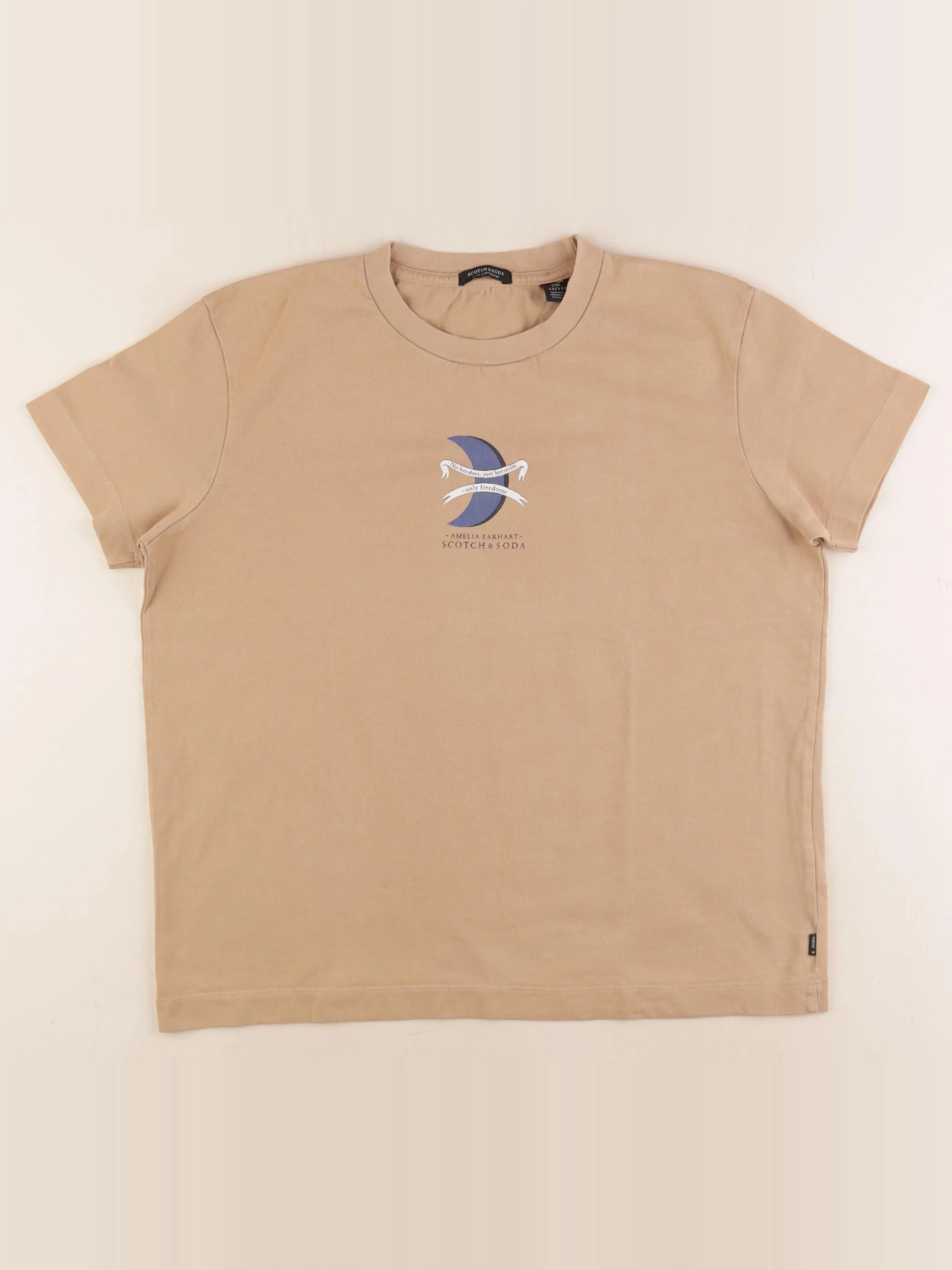 Scotch & Soda - tee-shirt imprimé au dos marron - 12 ans