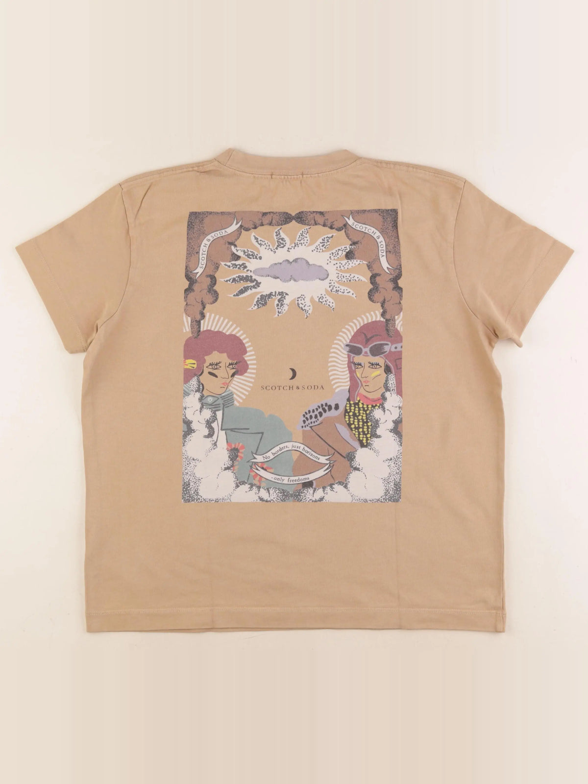 Scotch & Soda - tee-shirt imprimé au dos marron - 12 ans