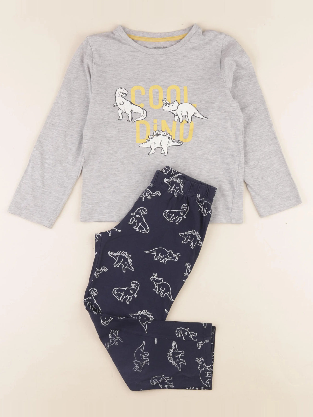 Vertbaudet - pyjama coton bleu, gris - 6 ans