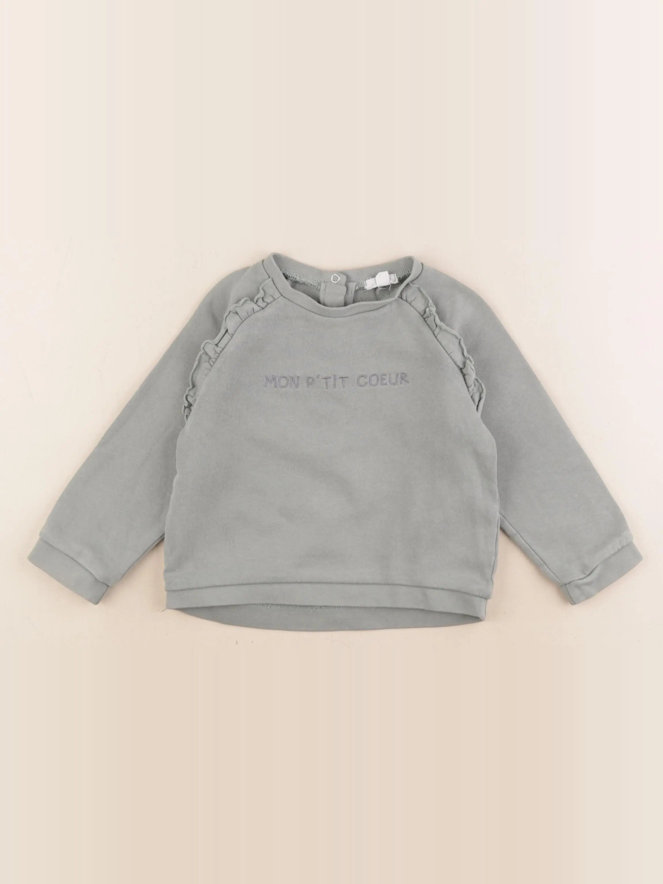 Vertbaudet - sweat vert - 24 mois