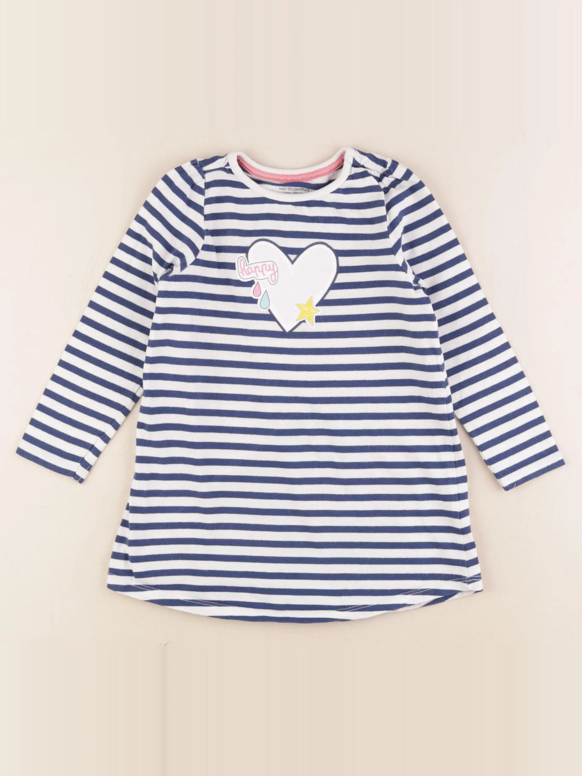 Vertbaudet - robe bleu, blanc - 4 ans