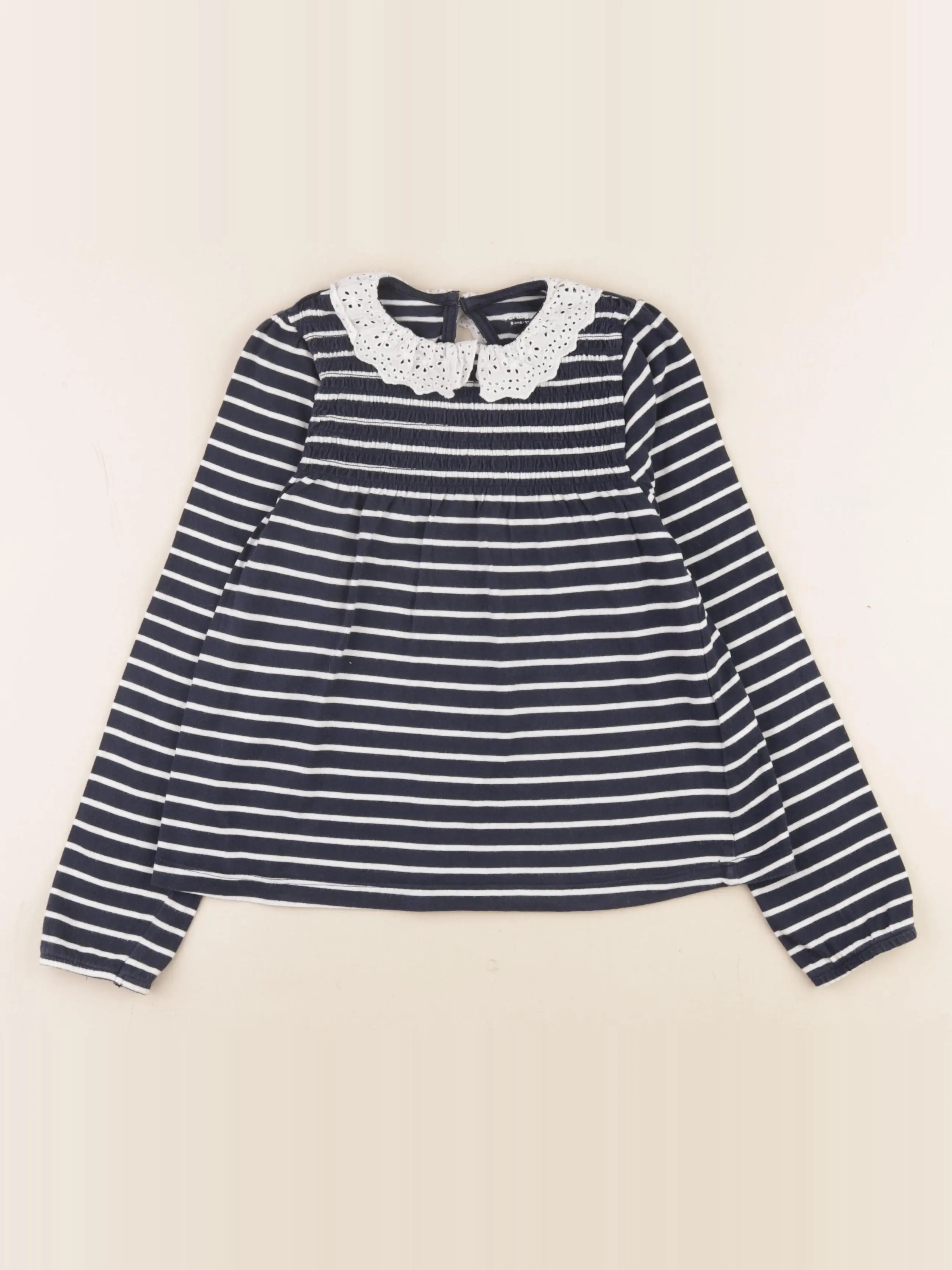 Vertbaudet - tee-shirt bleu, blanc - 8 ans