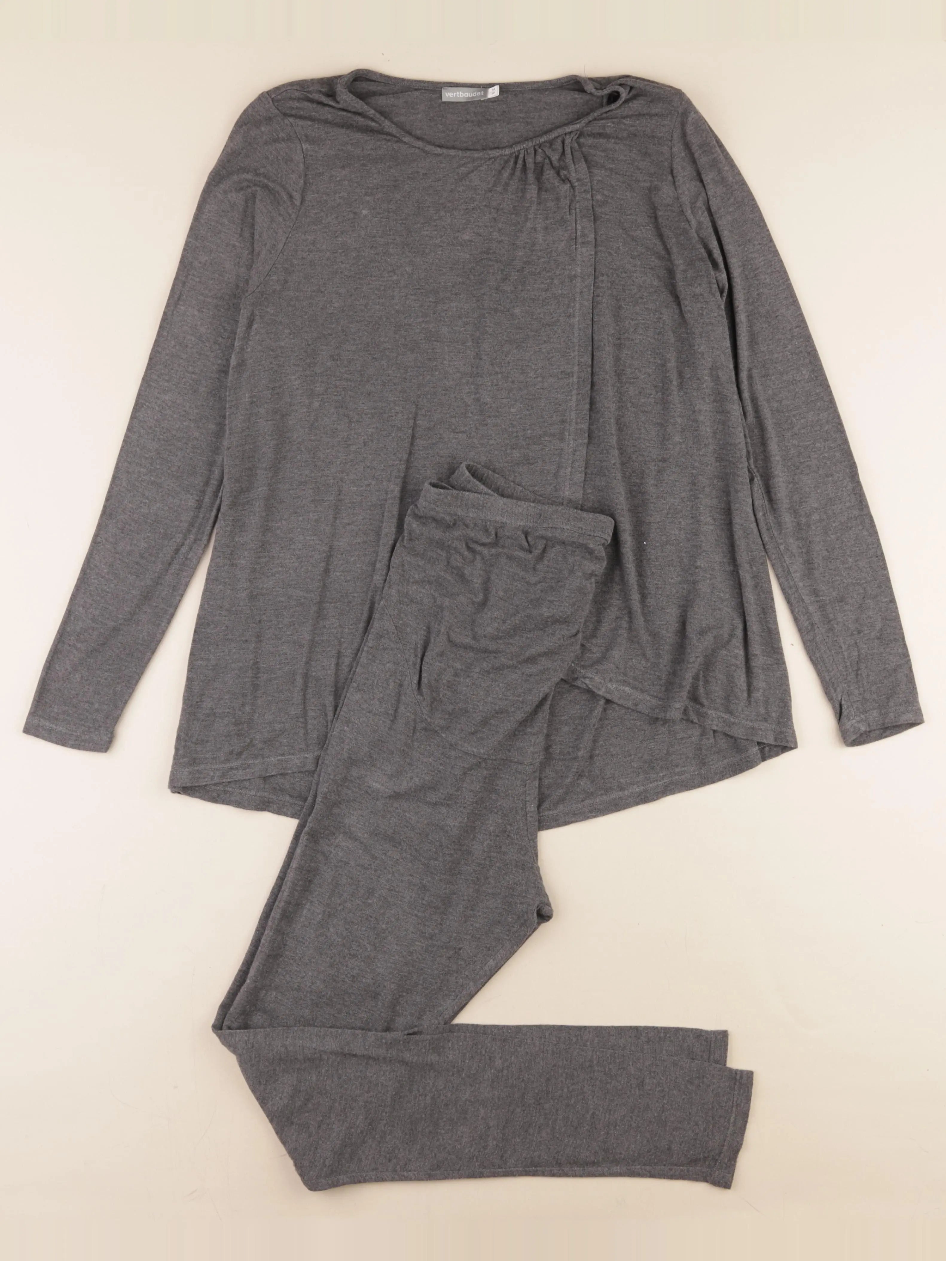 Vertbaudet - pyjama grossesse, allaitement coton gris - 34 à 36