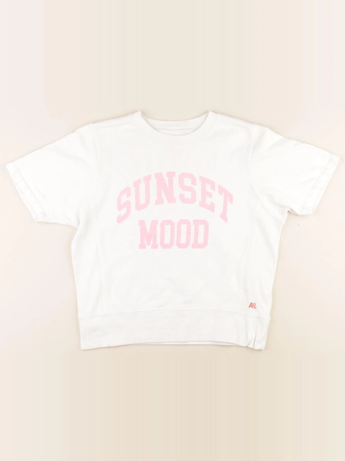 American Outfitters - tee-shirt blanc, rose - 14 ans