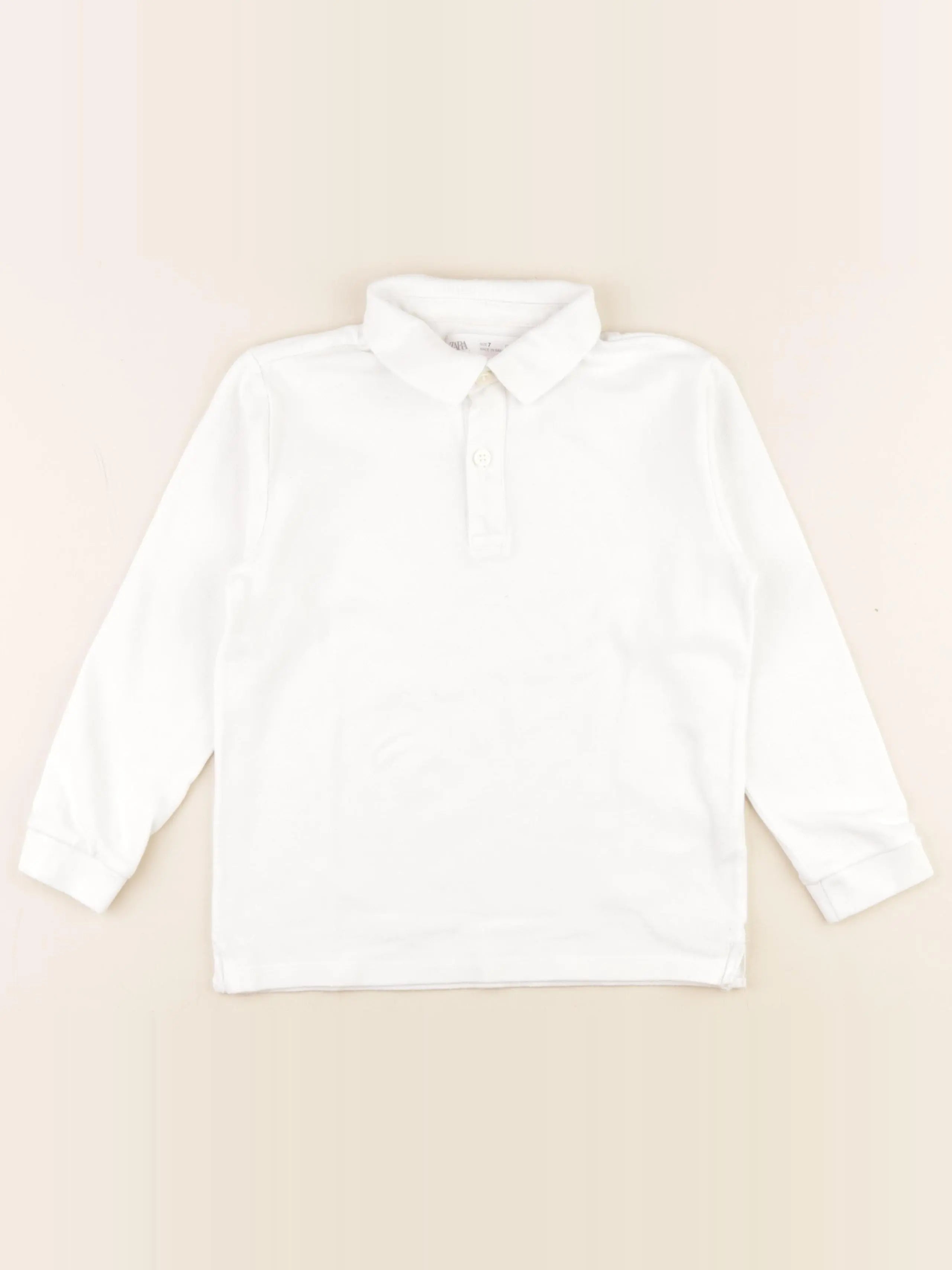 Zara - polo blanc - 7 ans