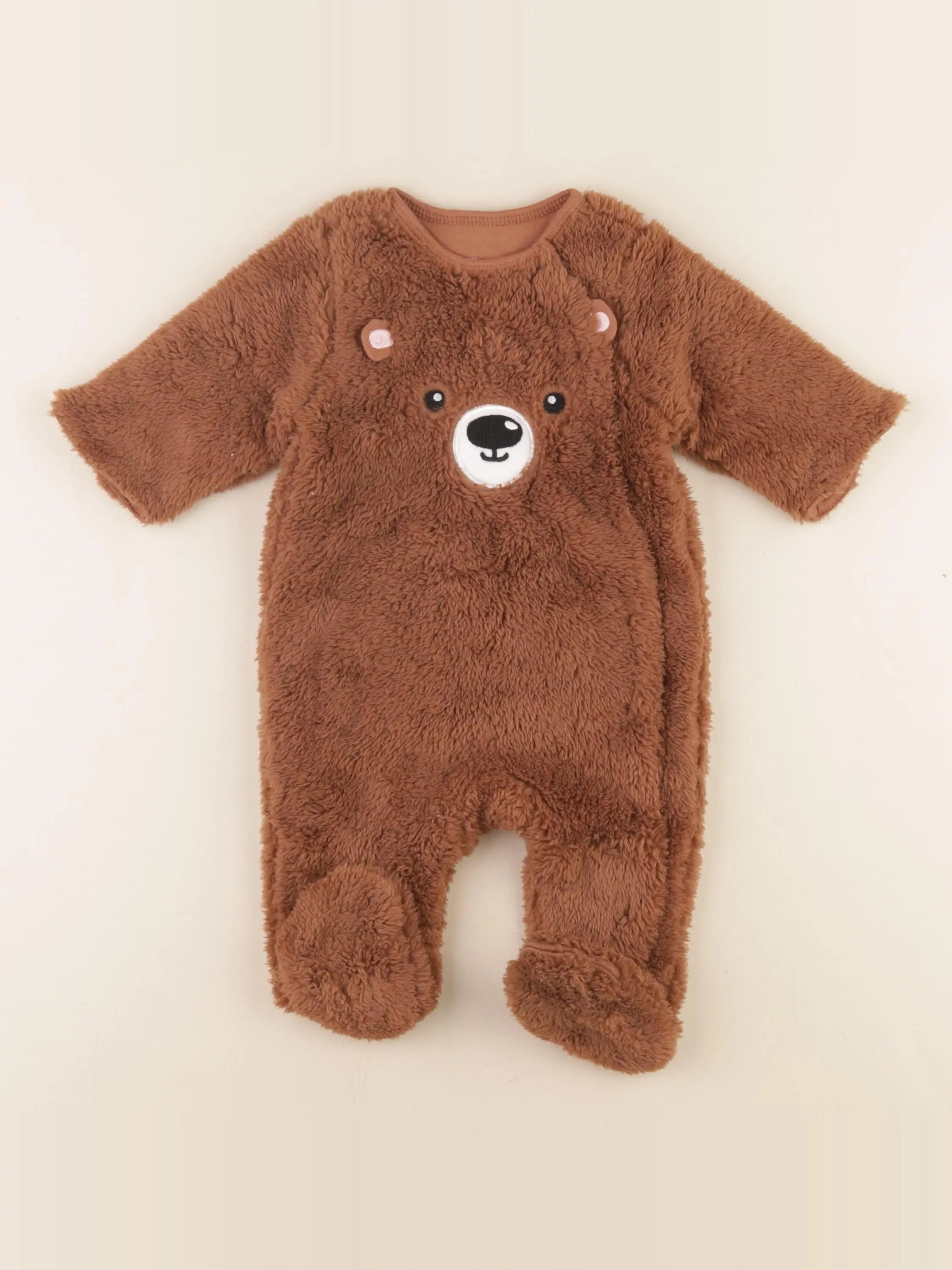Vertbaudet - pyjama coton marron - 3 mois