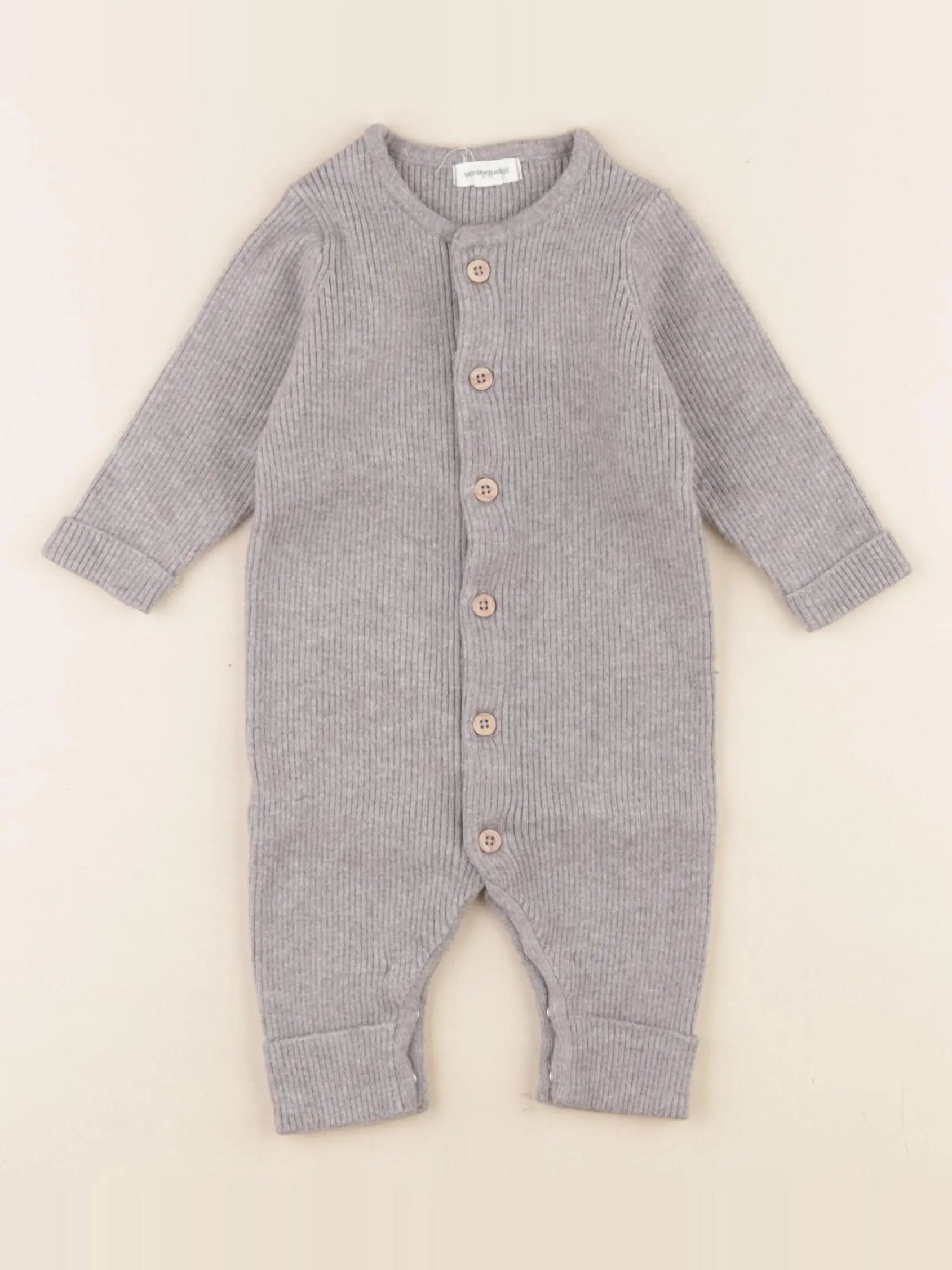 Vertbaudet - combinaison gris - 3 mois