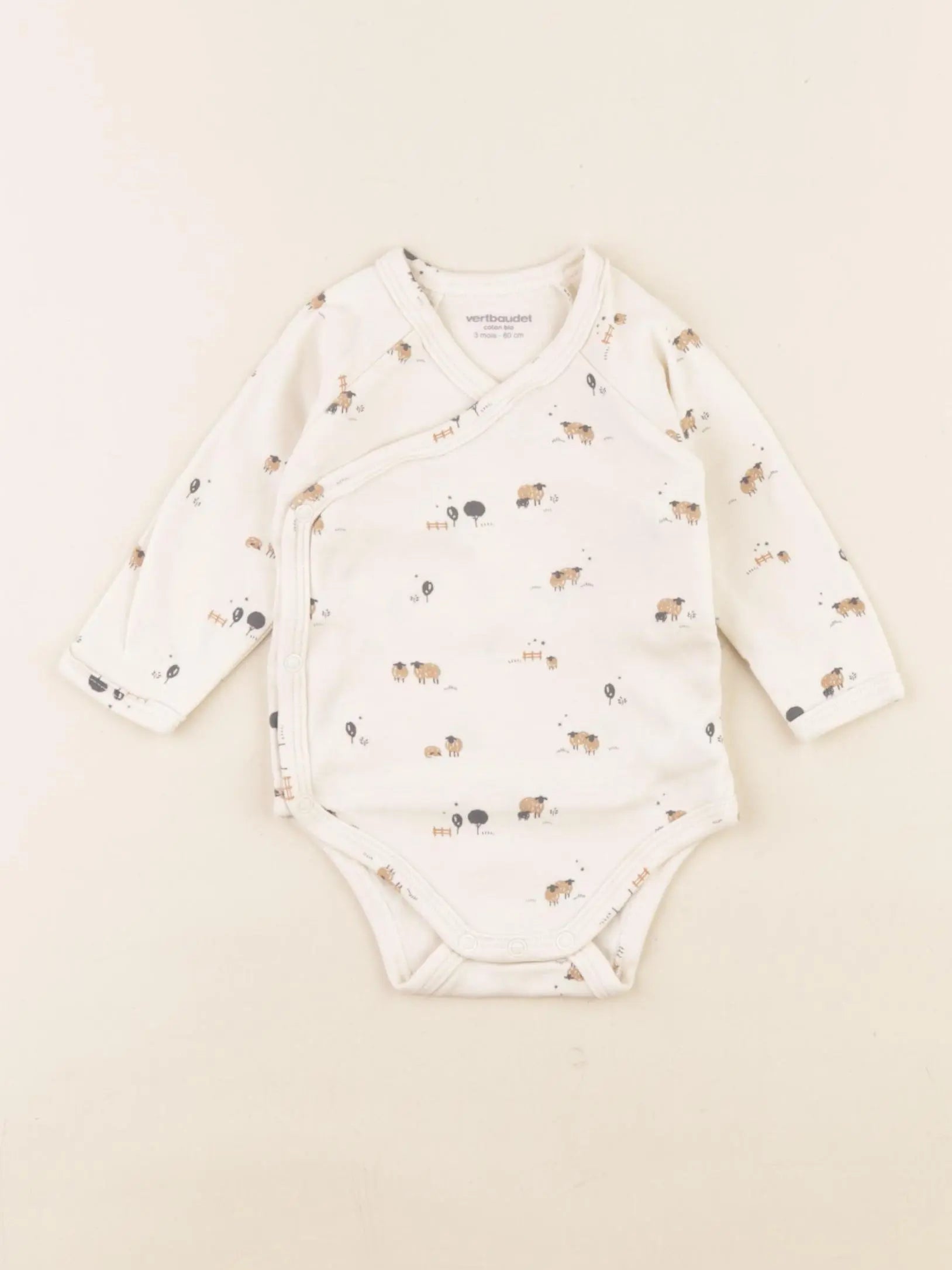 Vertbaudet - body beige - 3 mois