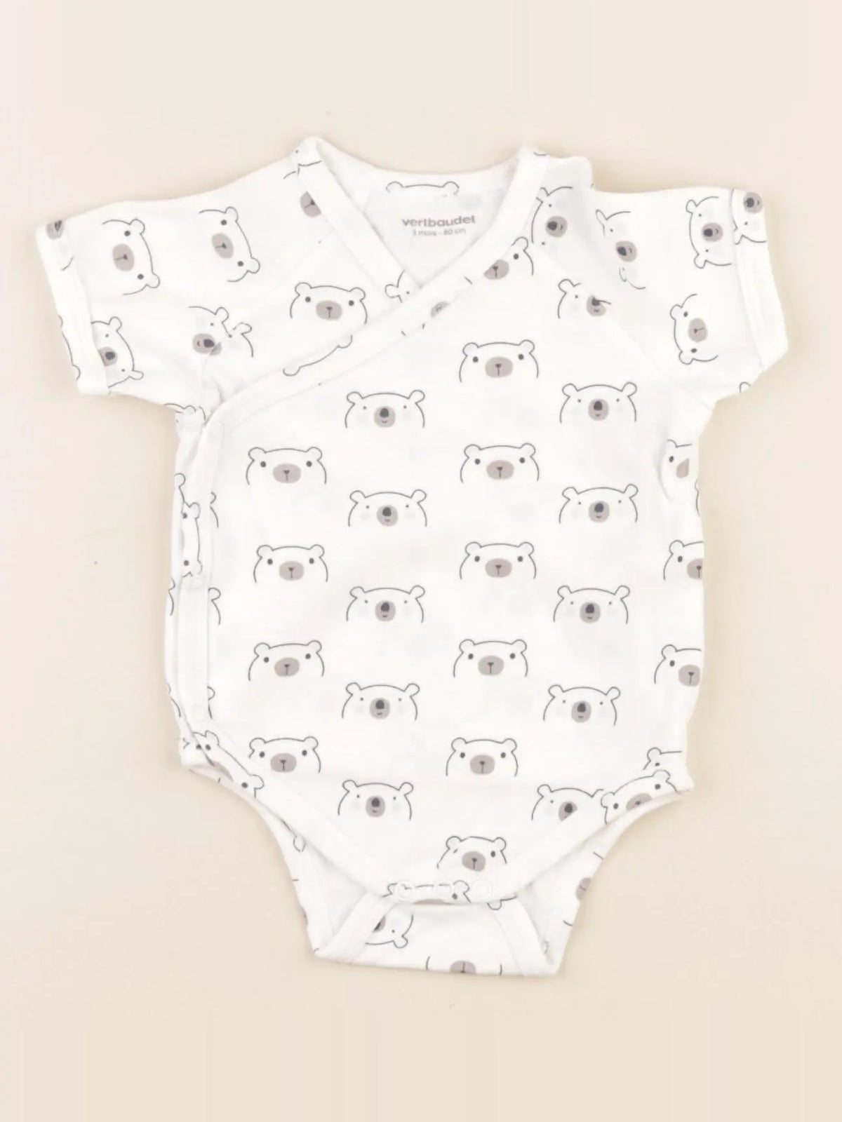 Vertbaudet - body blanc, bleu - 3 mois
