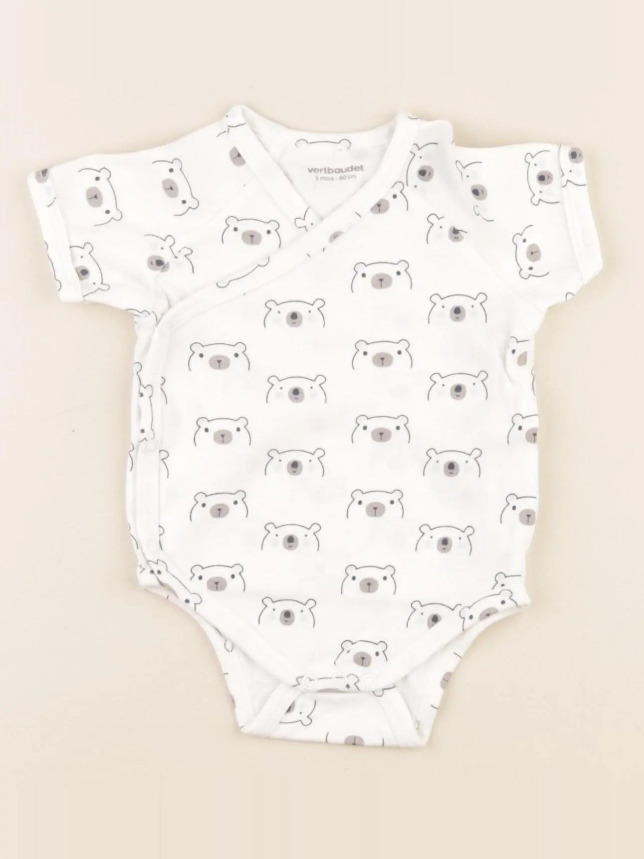 Vertbaudet - body blanc, bleu - 3 mois