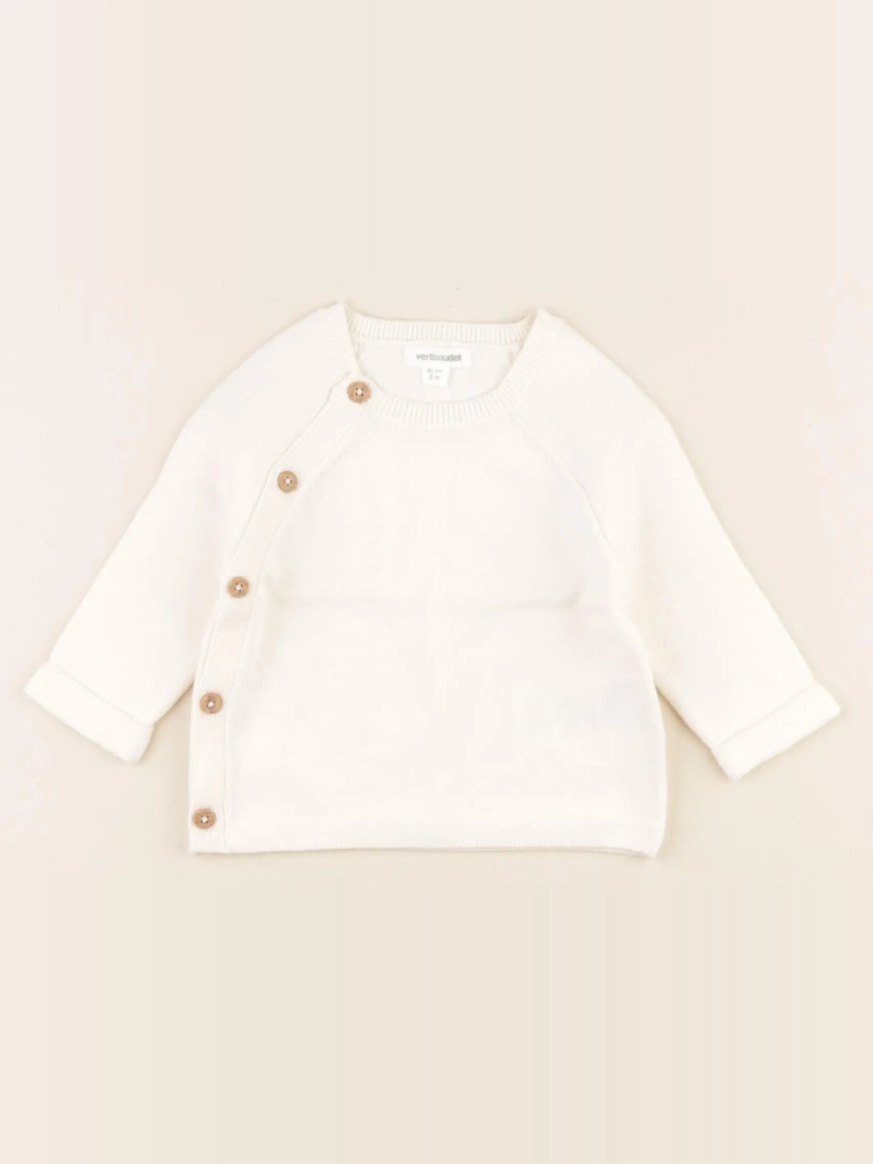Vertbaudet - gilet beige - 3 mois