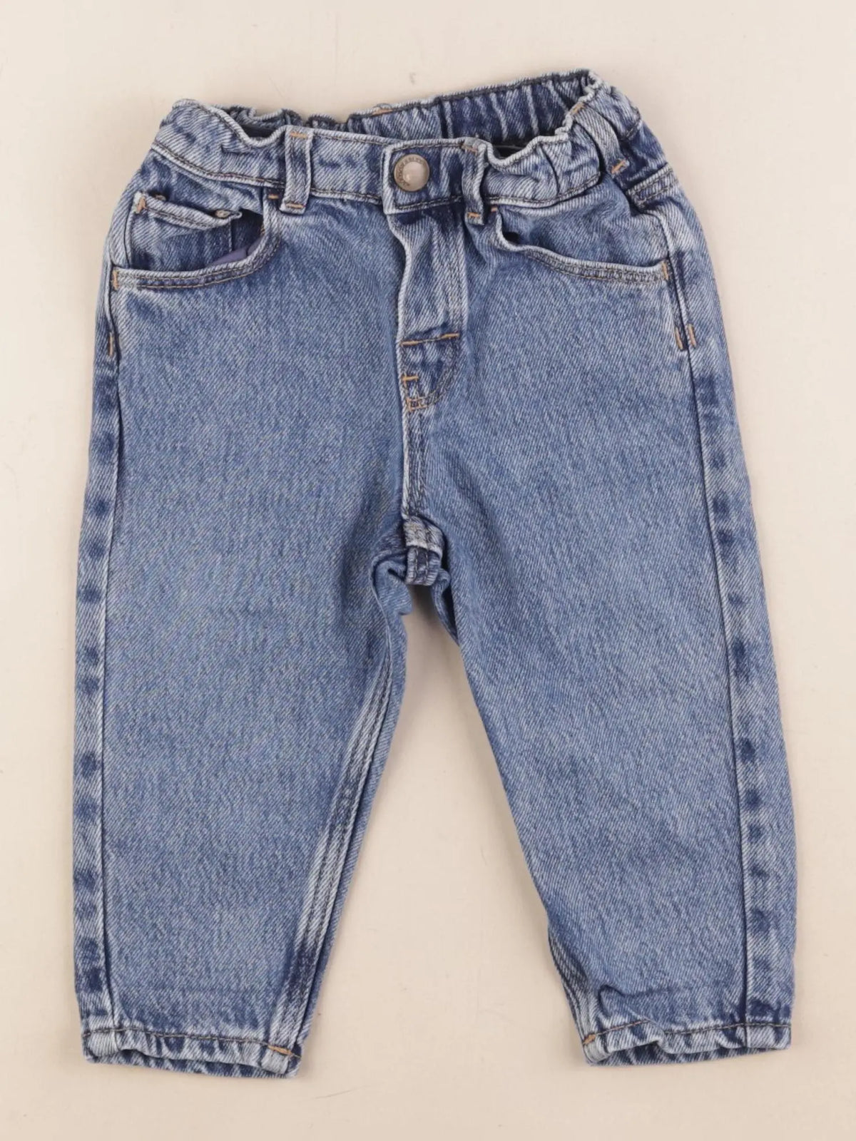 H&M - jean bleu - 9/12 mois
