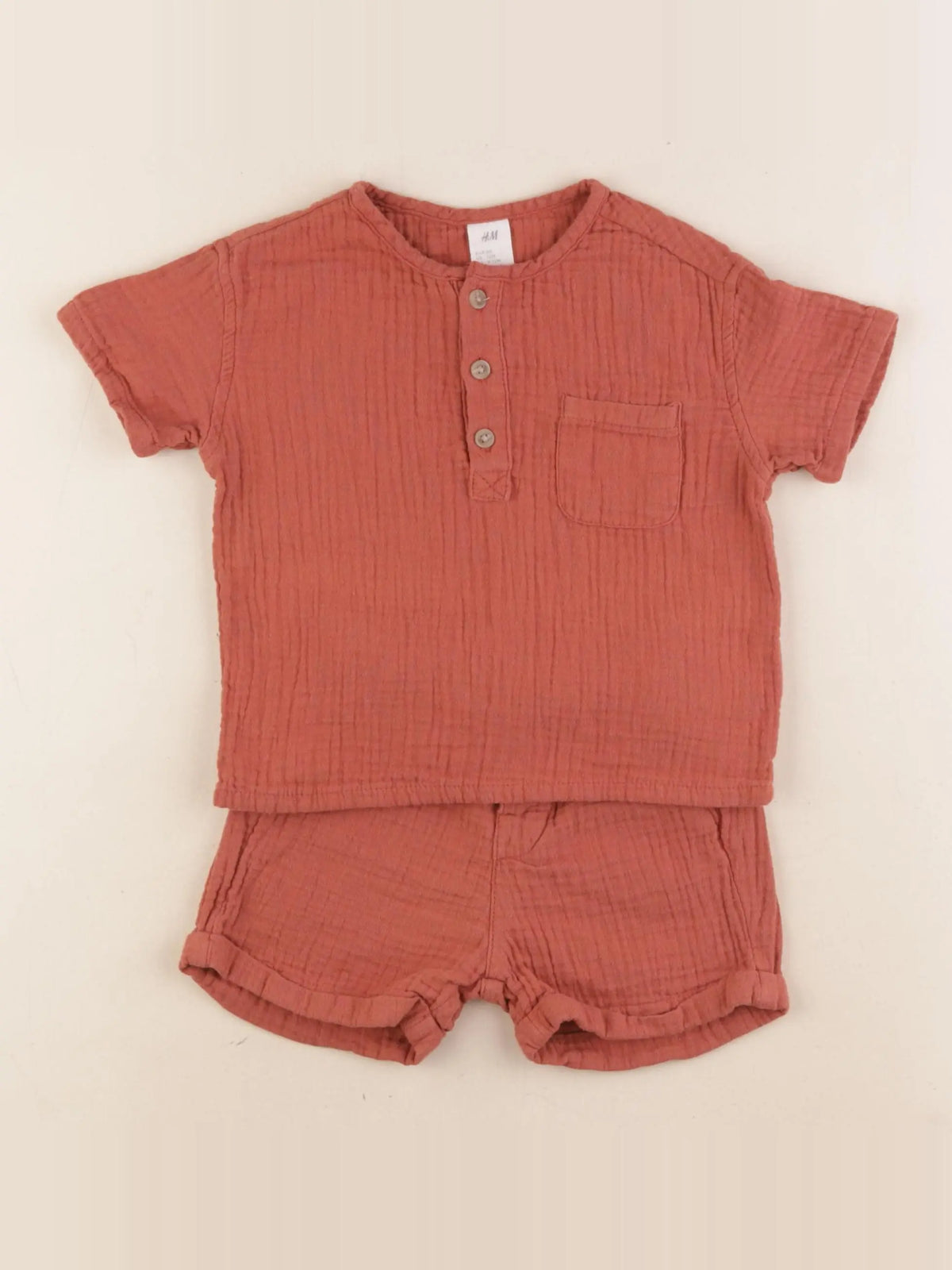 H&M - ensemble marron - 9/12 mois