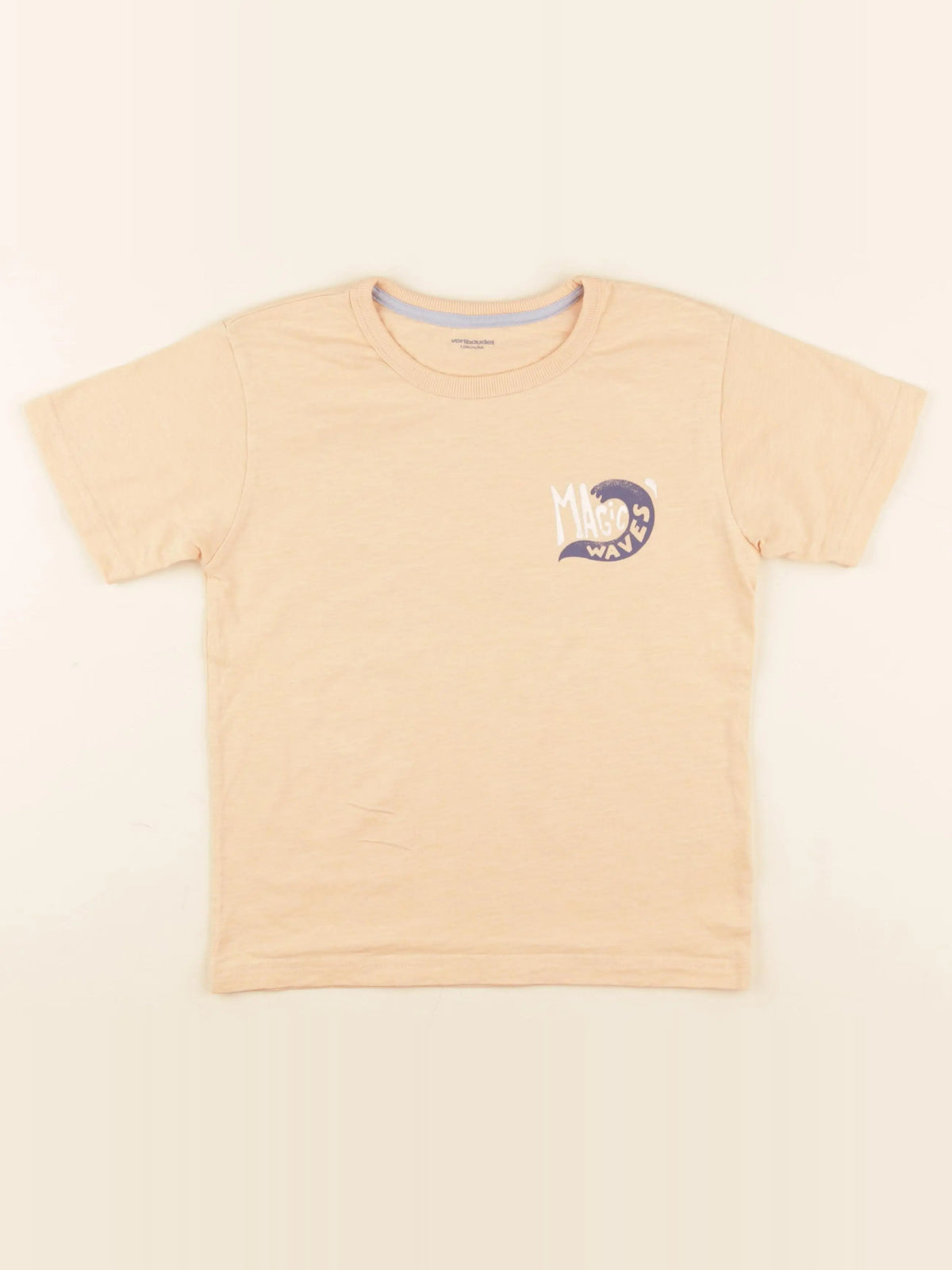 Vertbaudet - tee-shirt imprimé au dos orange - 8 ans