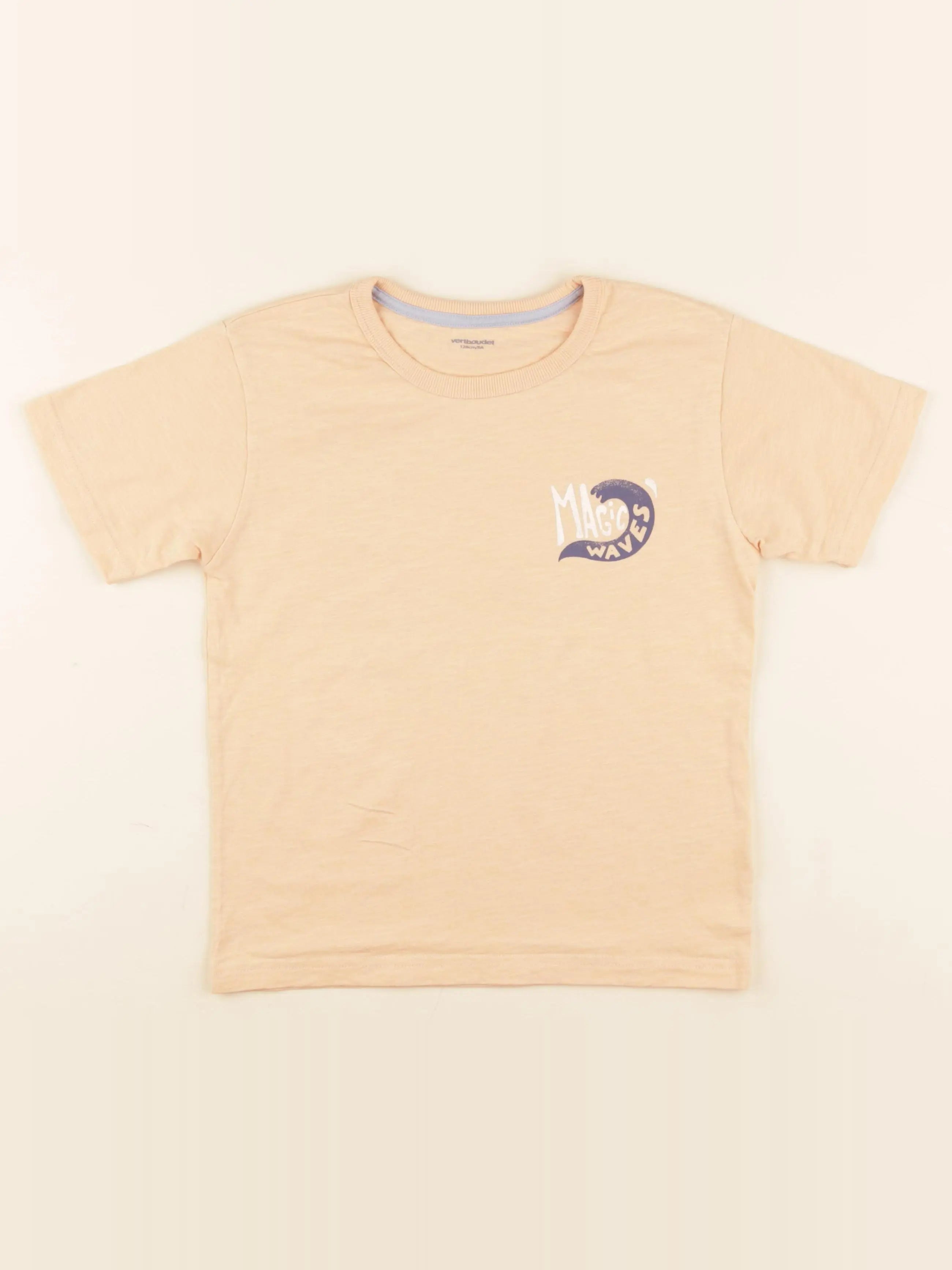 Vertbaudet - tee-shirt imprimé au dos orange - 8 ans