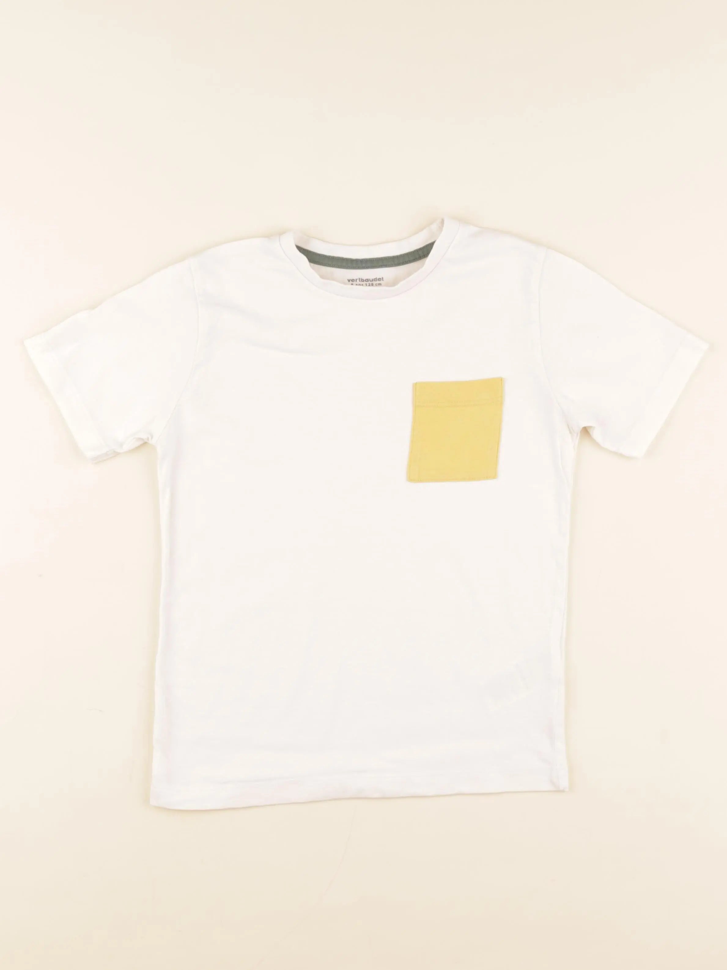 Vertbaudet - tee-shirt beige - 8 ans