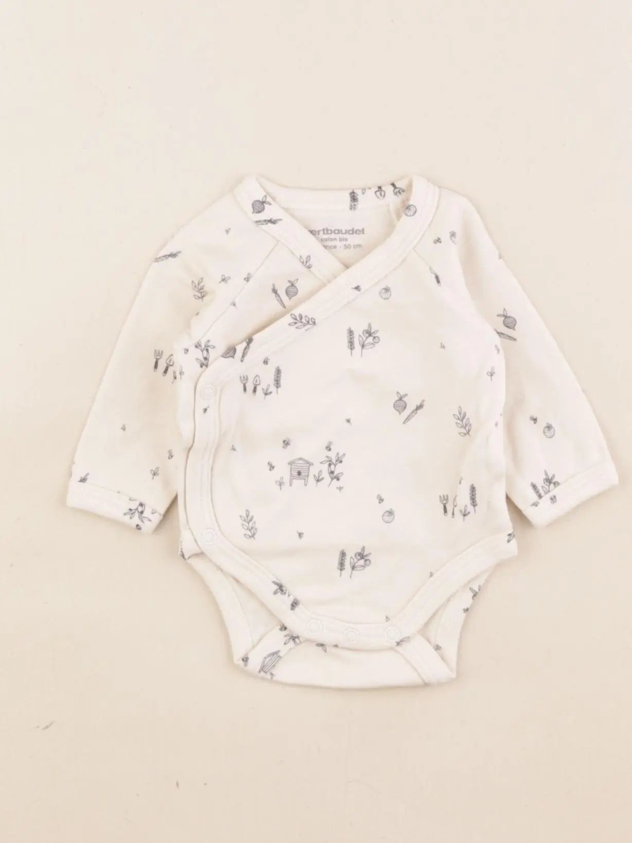 Vertbaudet - body beige - 0 mois