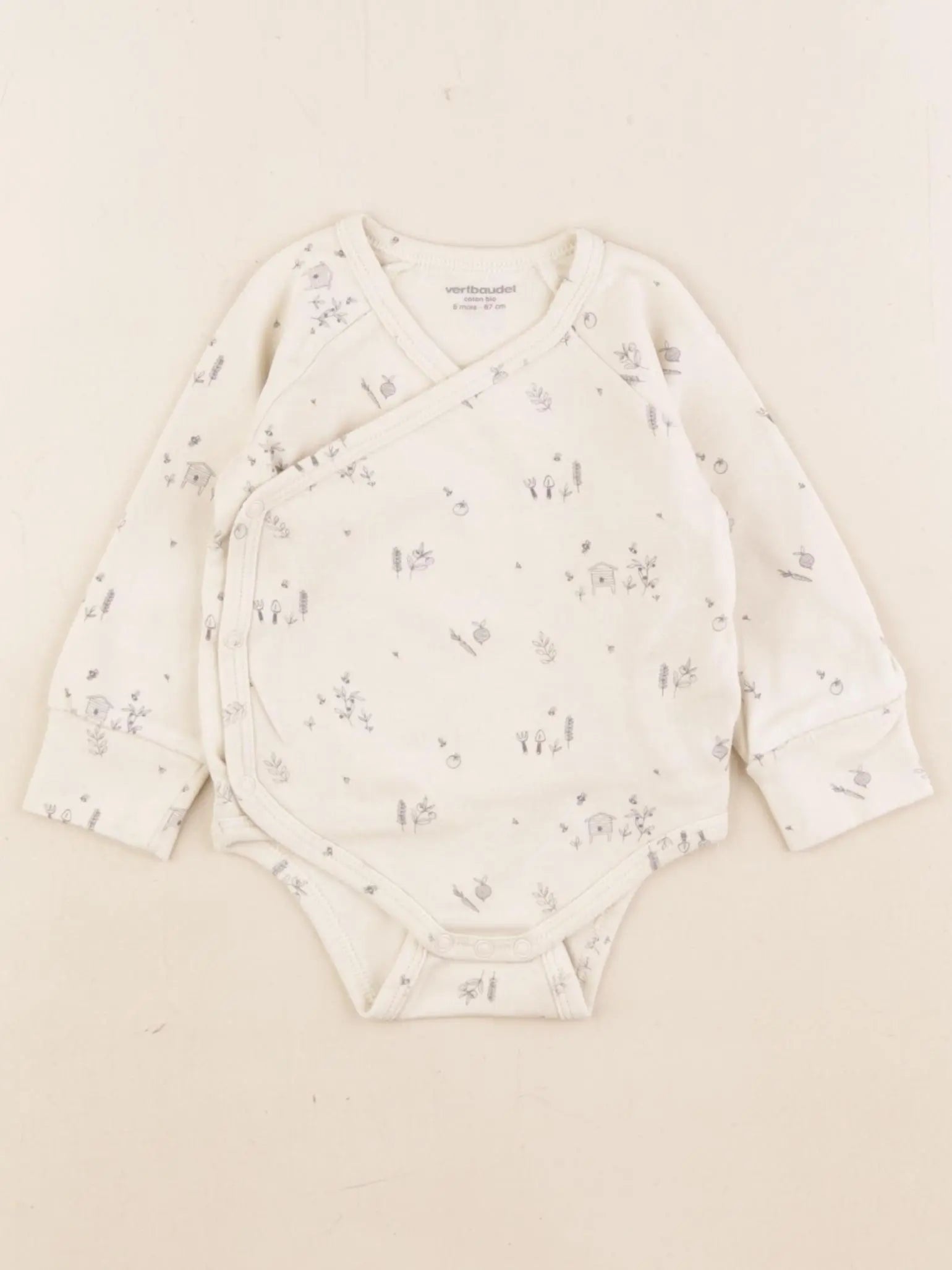 Vertbaudet - body beige - 6 mois