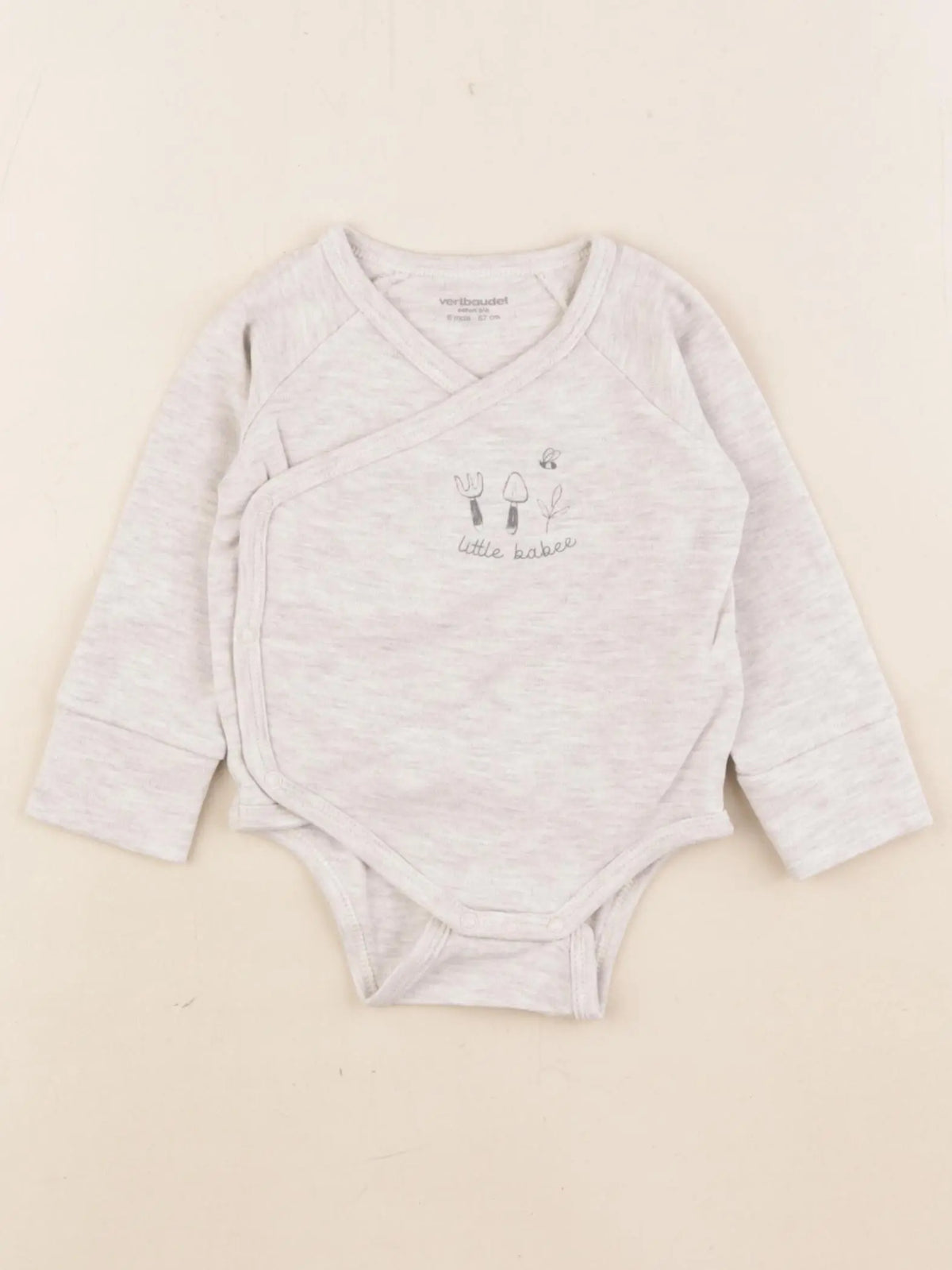 Vertbaudet - body gris - 6 mois