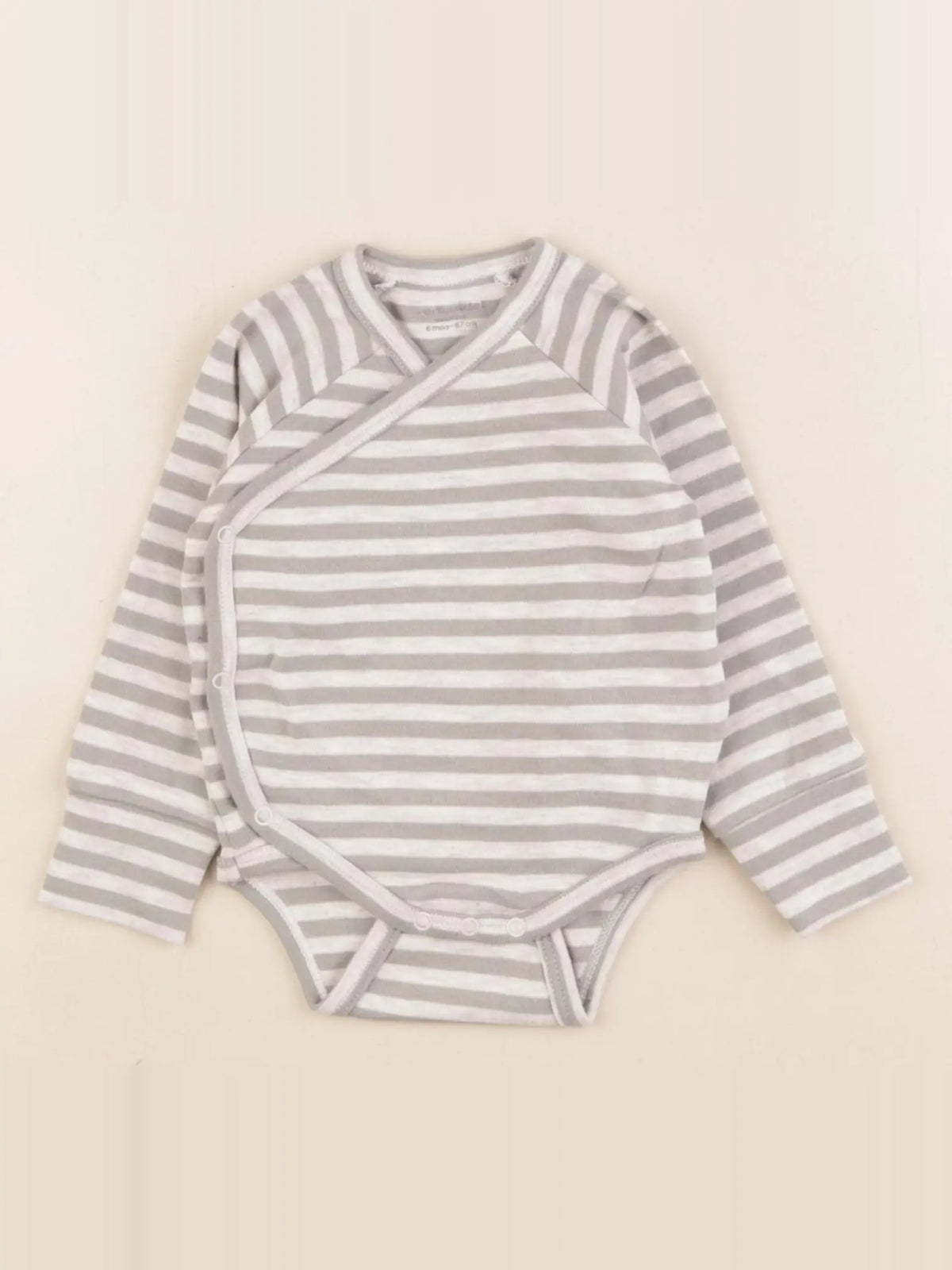 Vertbaudet - body beige, vert - 6 mois