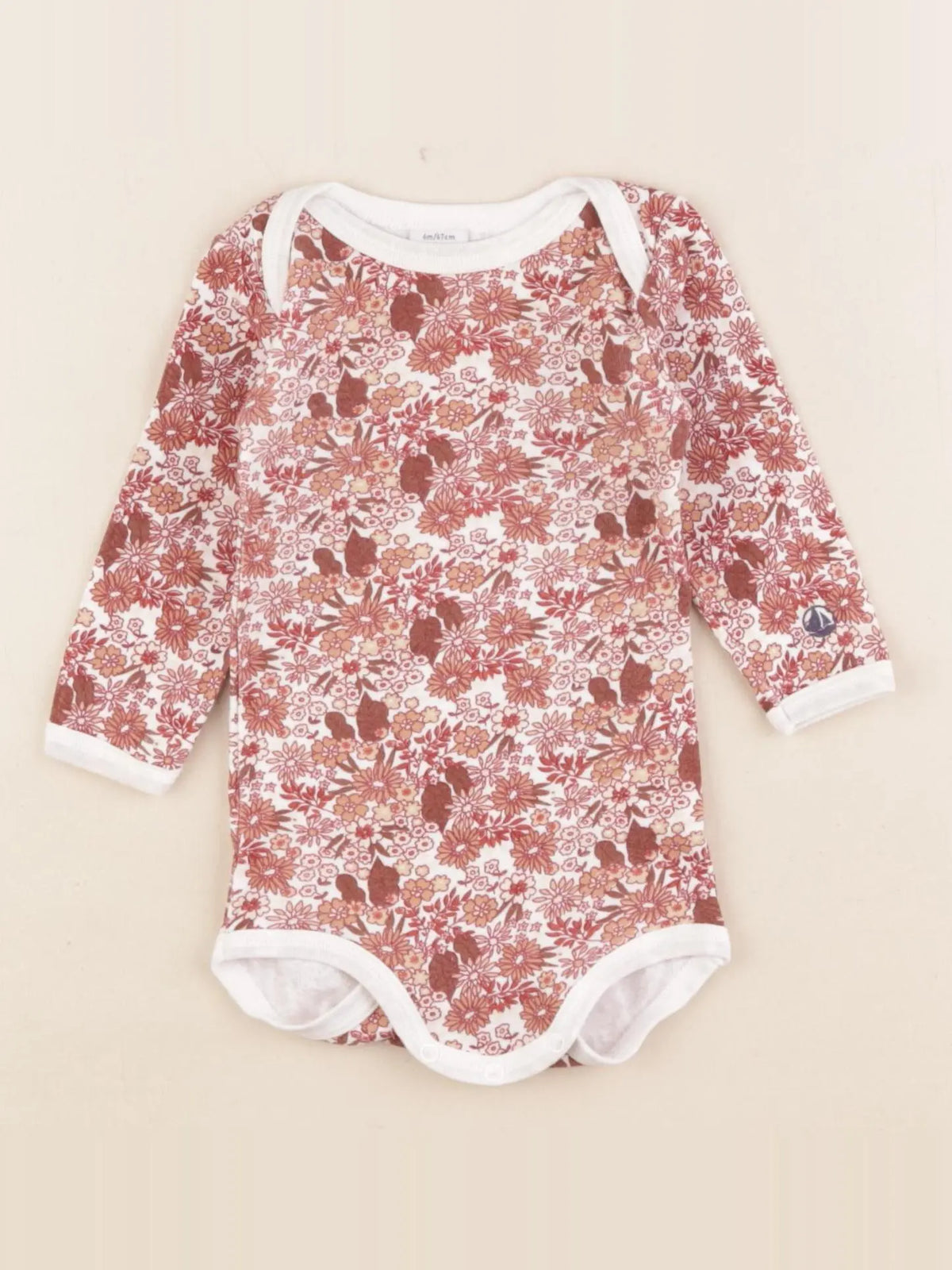 Petit Bateau - body rouge - 6 mois