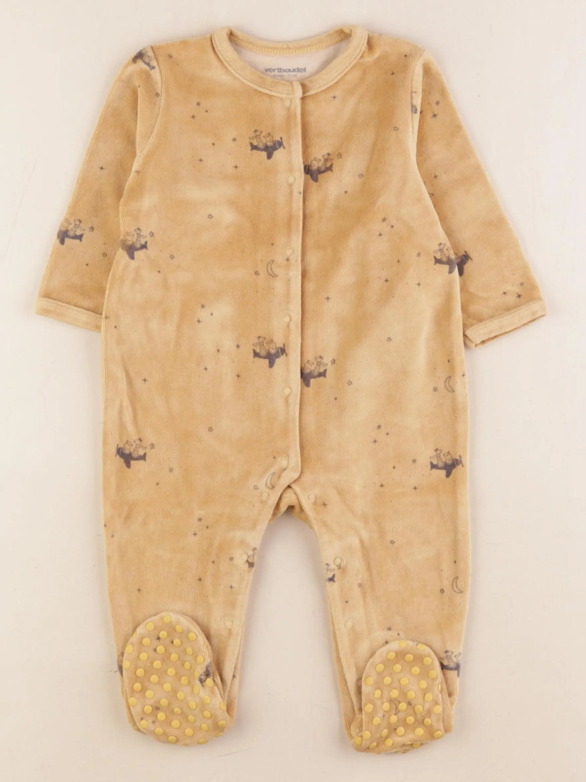 Vertbaudet - pyjama velours jaune - 9 mois
