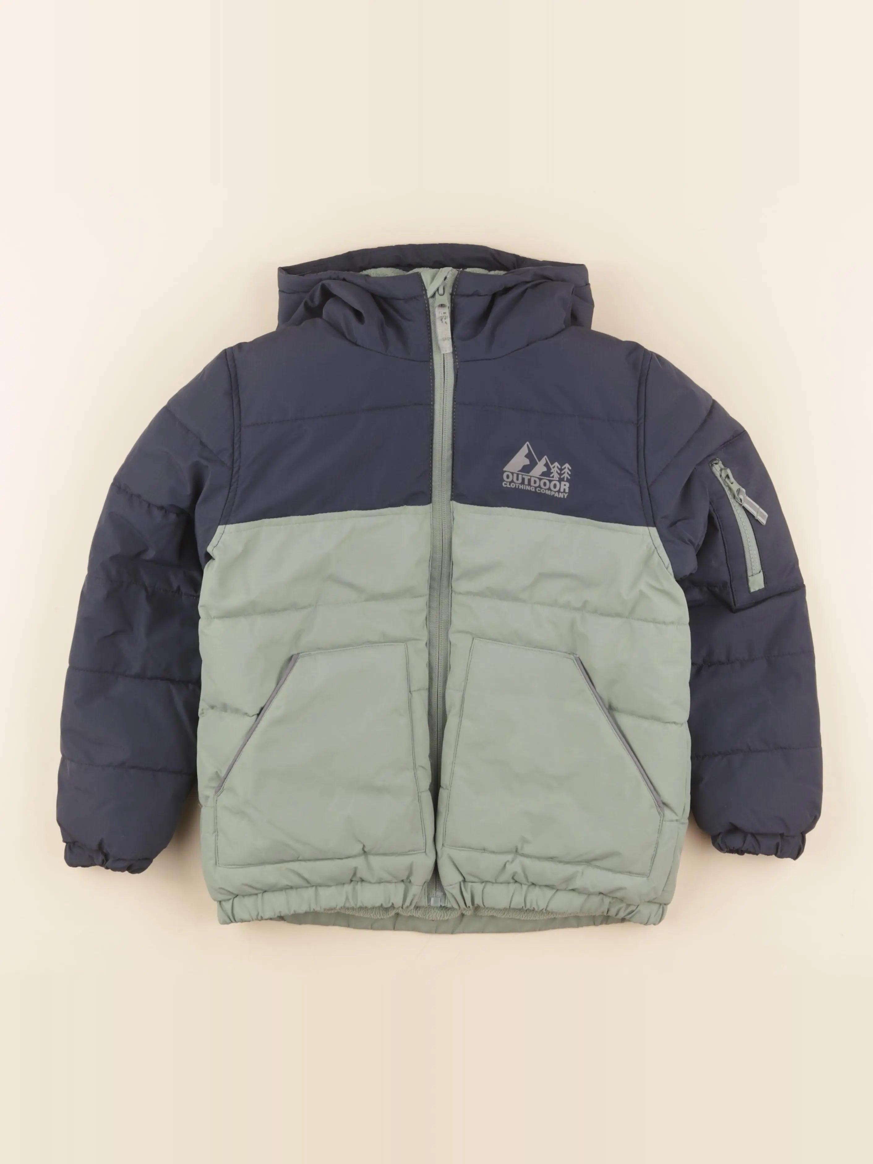 Vertbaudet - doudoune bleu, vert - 7 ans