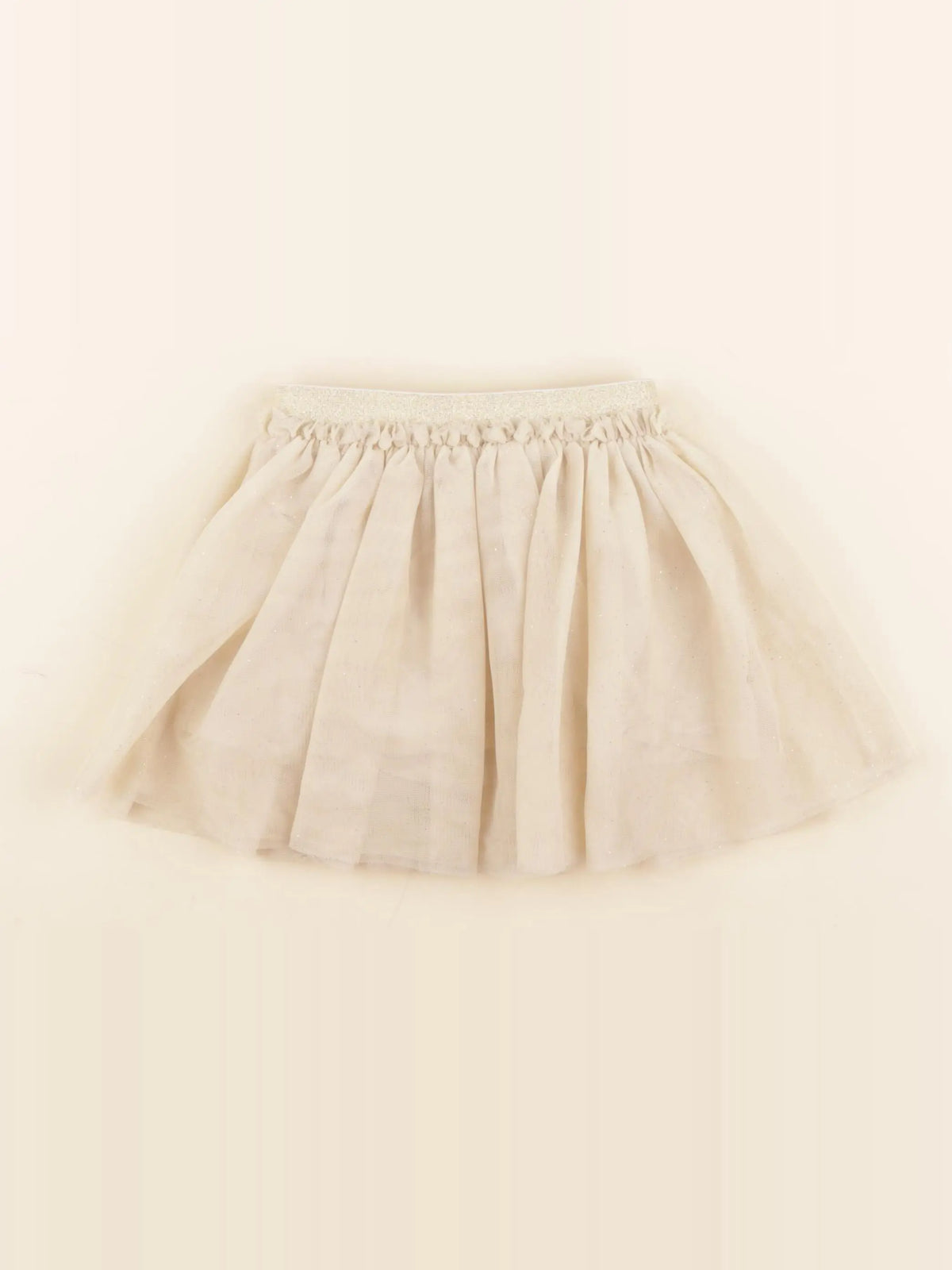 Vertbaudet - jupe beige, or - 24 mois