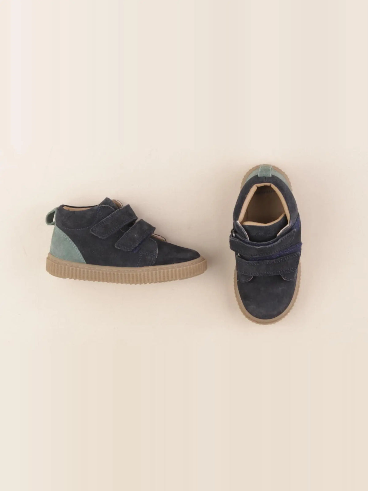Vertbaudet - tennis à scratch/ lacets bleu - pointure 26